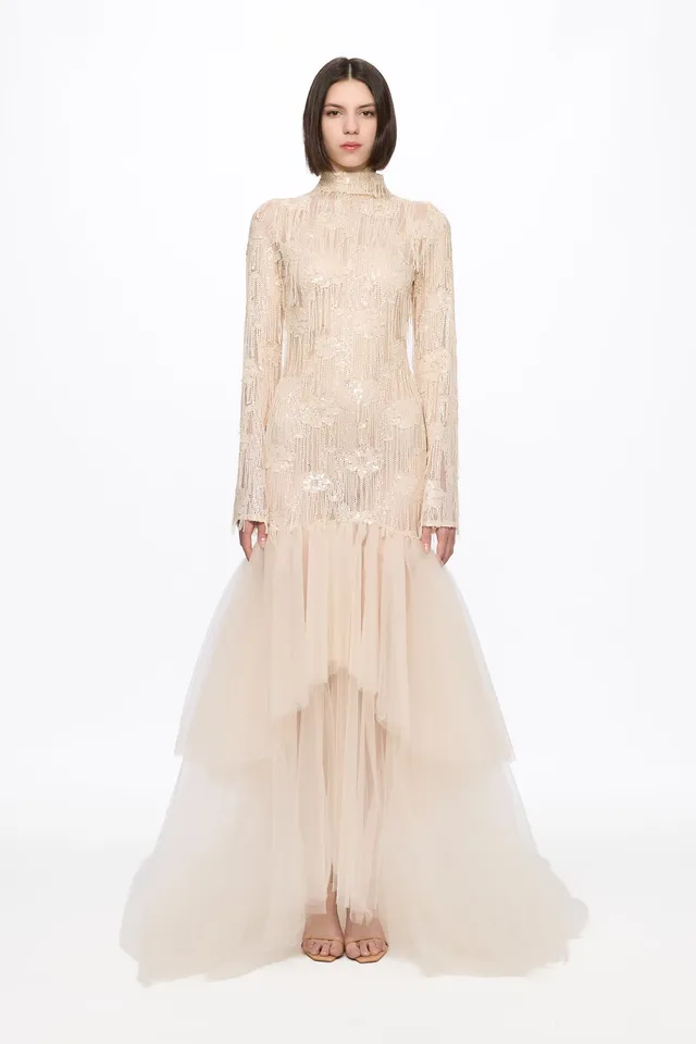 ATU Body Couture Long and formal dresses robe longue sequins vanille