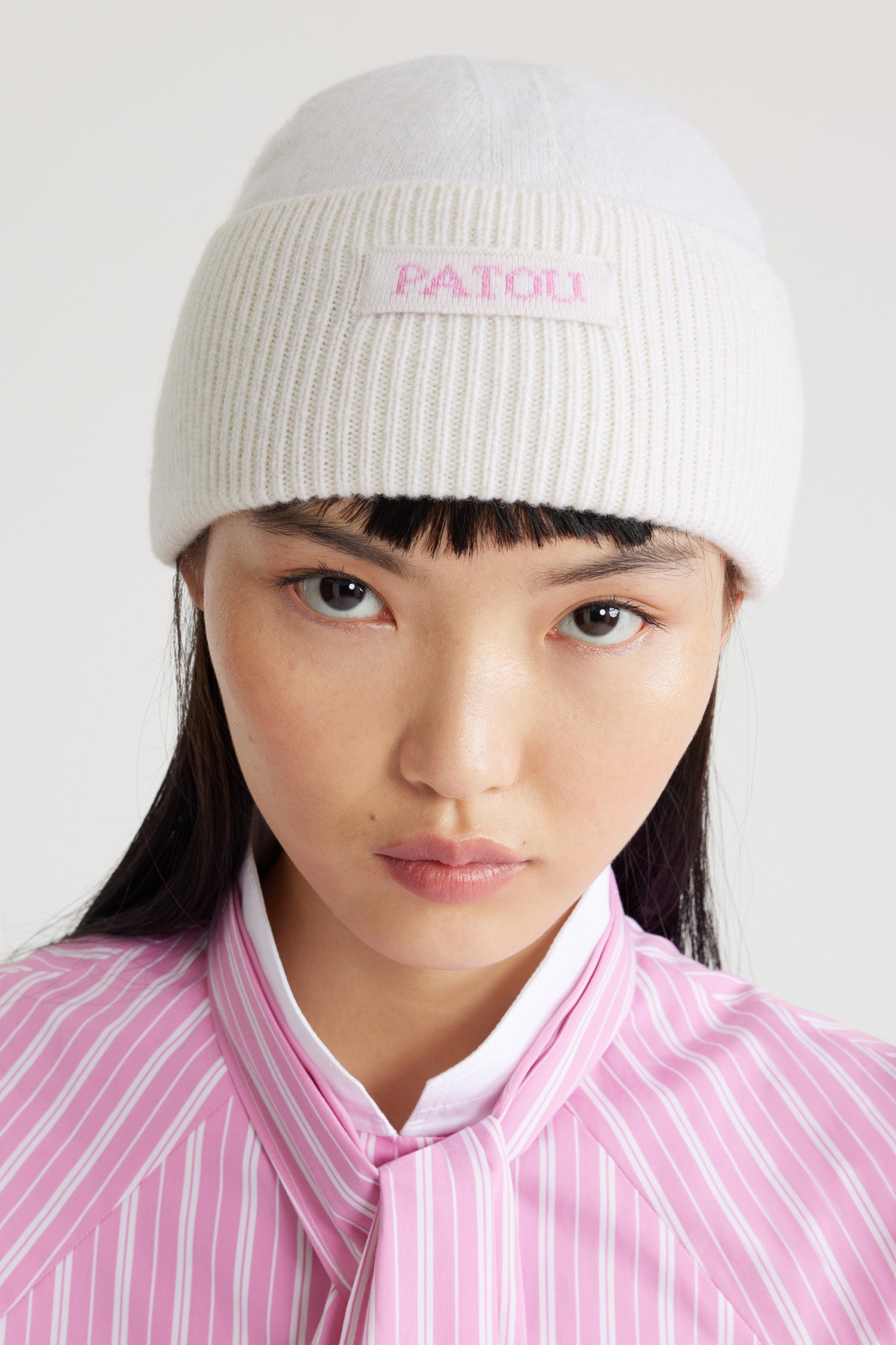 Patou AC078 bonnet laine cachemire blanc taille unique