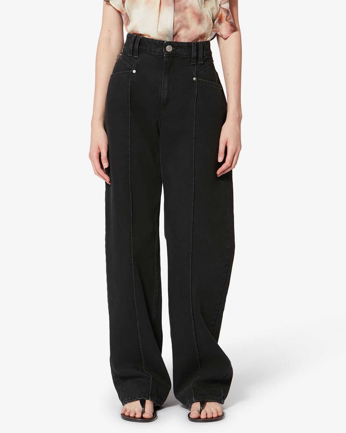 Isabel Marant Drolane jean droit noir délavé