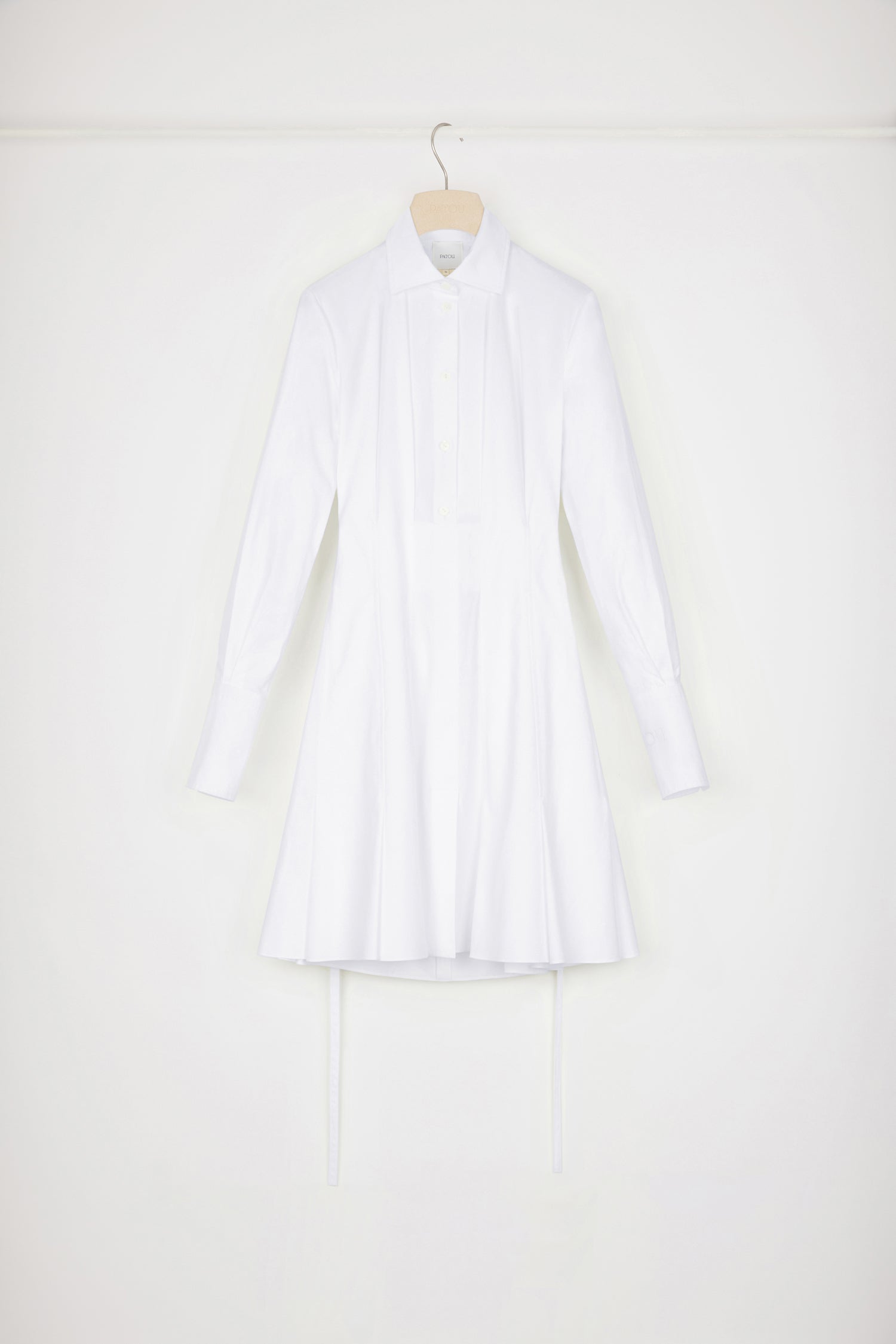 Patou DR106 robe chemise blanche coton bio plissée 34-44