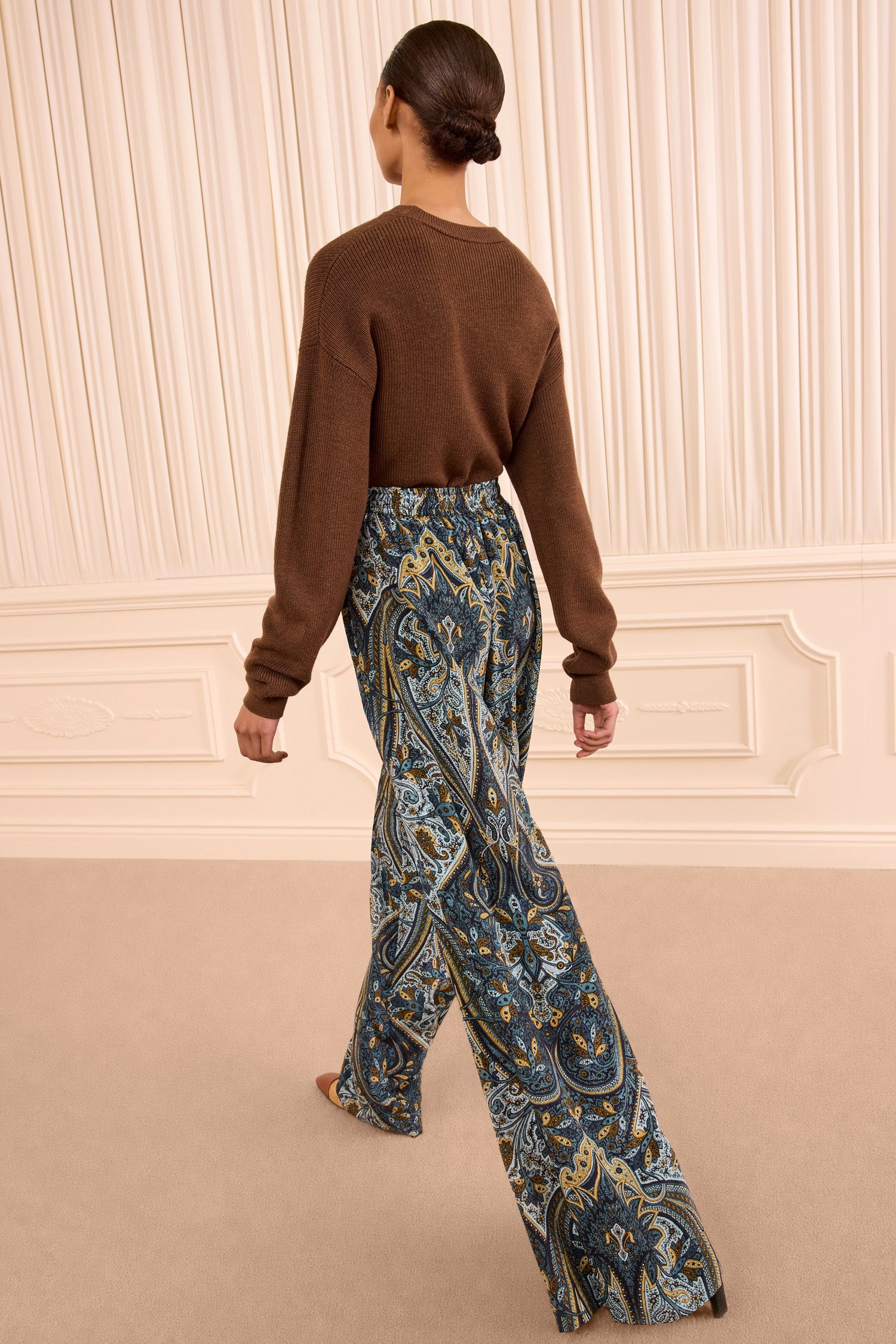 Ulla Johnson Sawyer Wide Leg Silk Pant pantalon Prussian