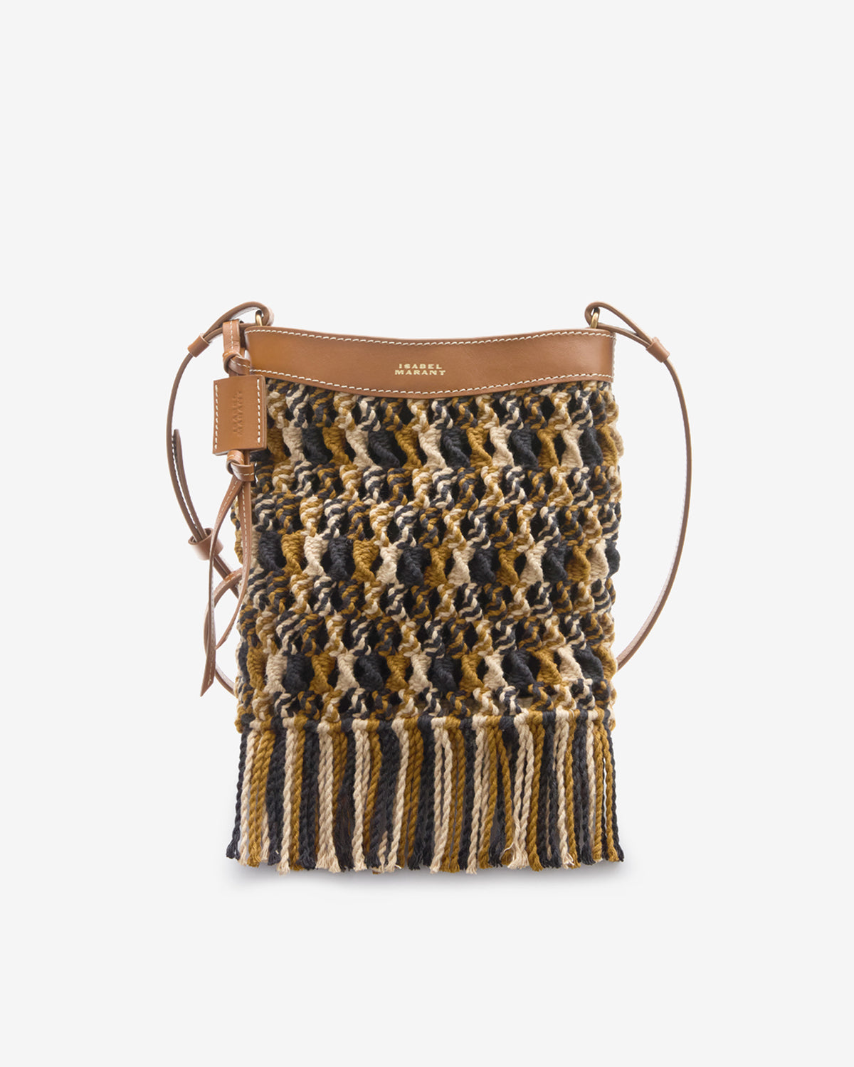 Isabel Marant Noli sac seau macramé cuir marron