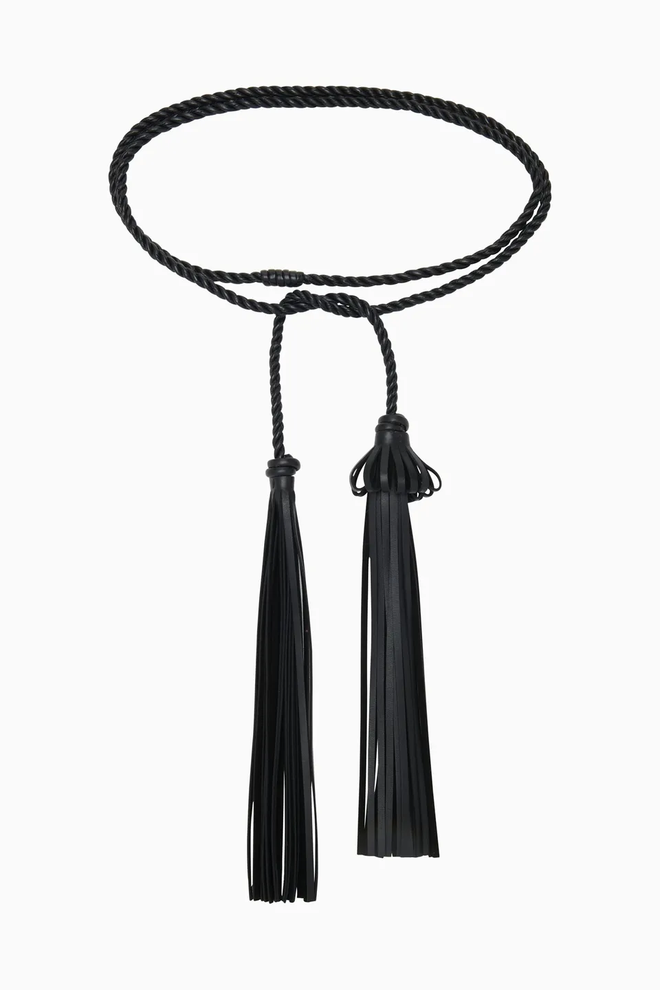 Ulla Johnson ceinture cuir noir glands OS
