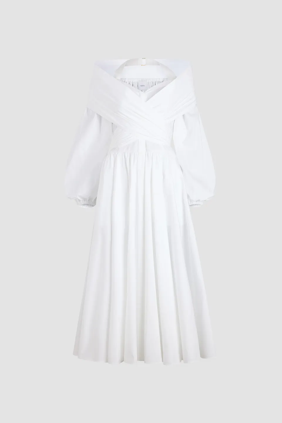 Patou DR165 robe midi blanche coton bio cache-cœur