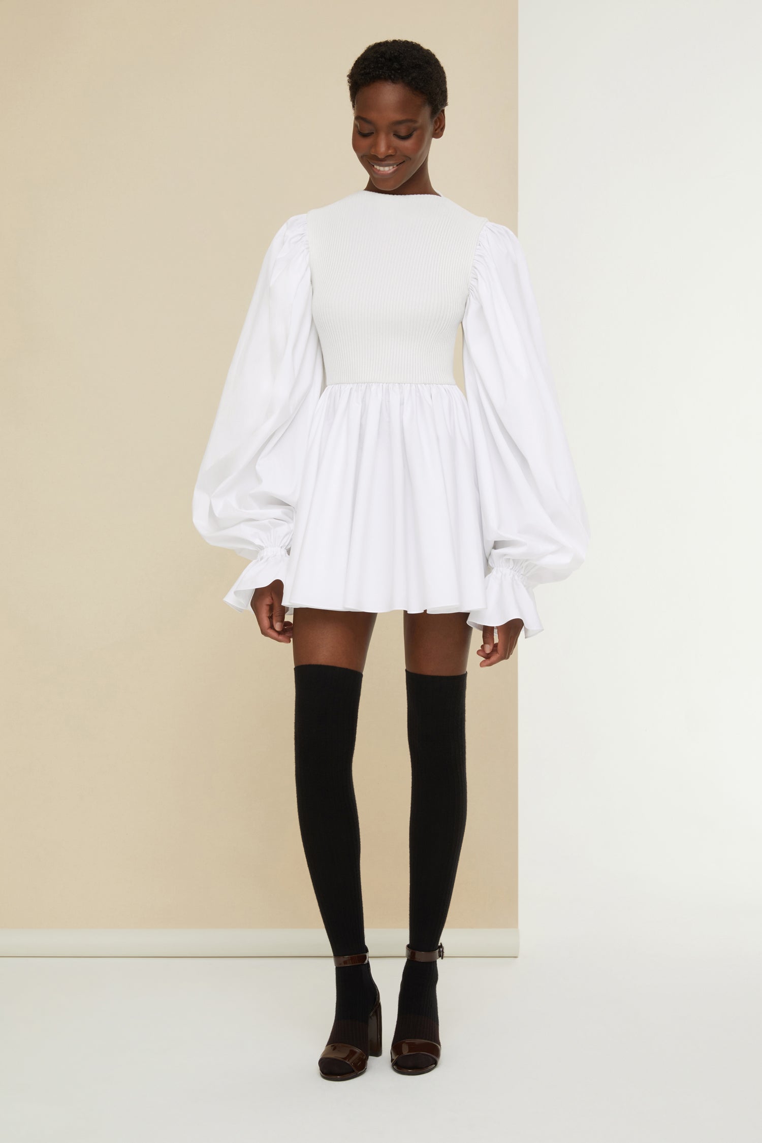 Patou Robe Mini Popeline Coton Bio Blanche DR082