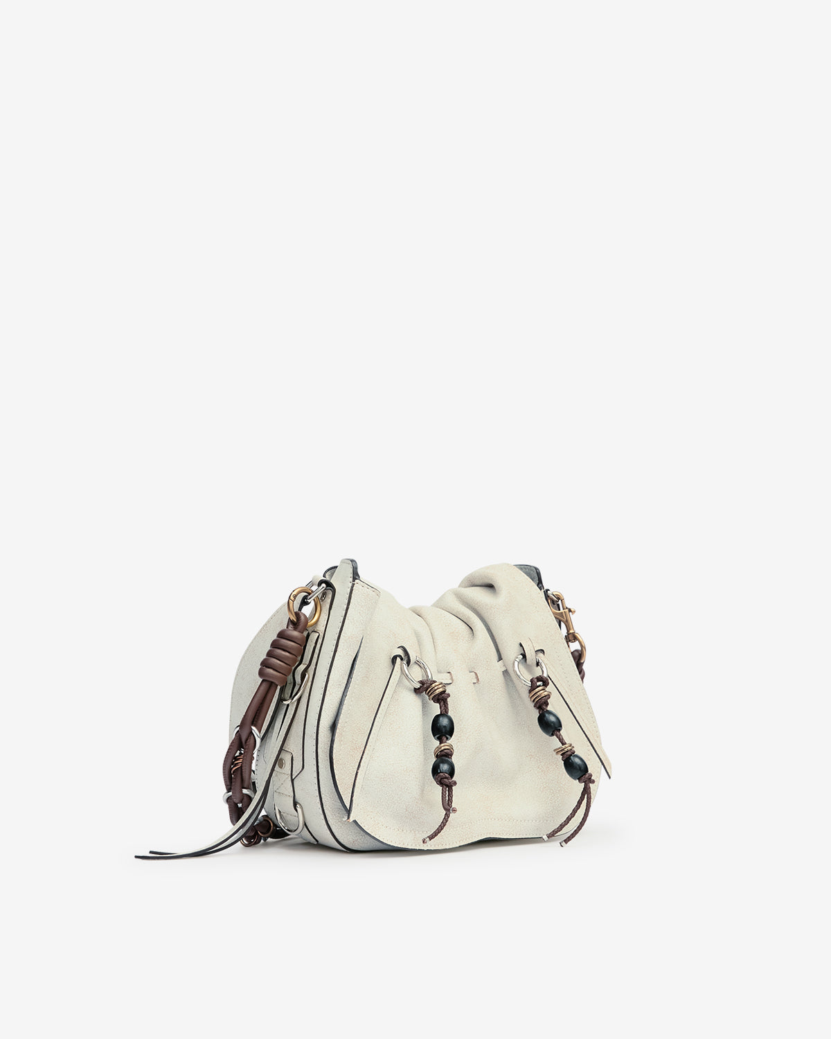 Isabel Marant Bolton sac en cuir suédé beige