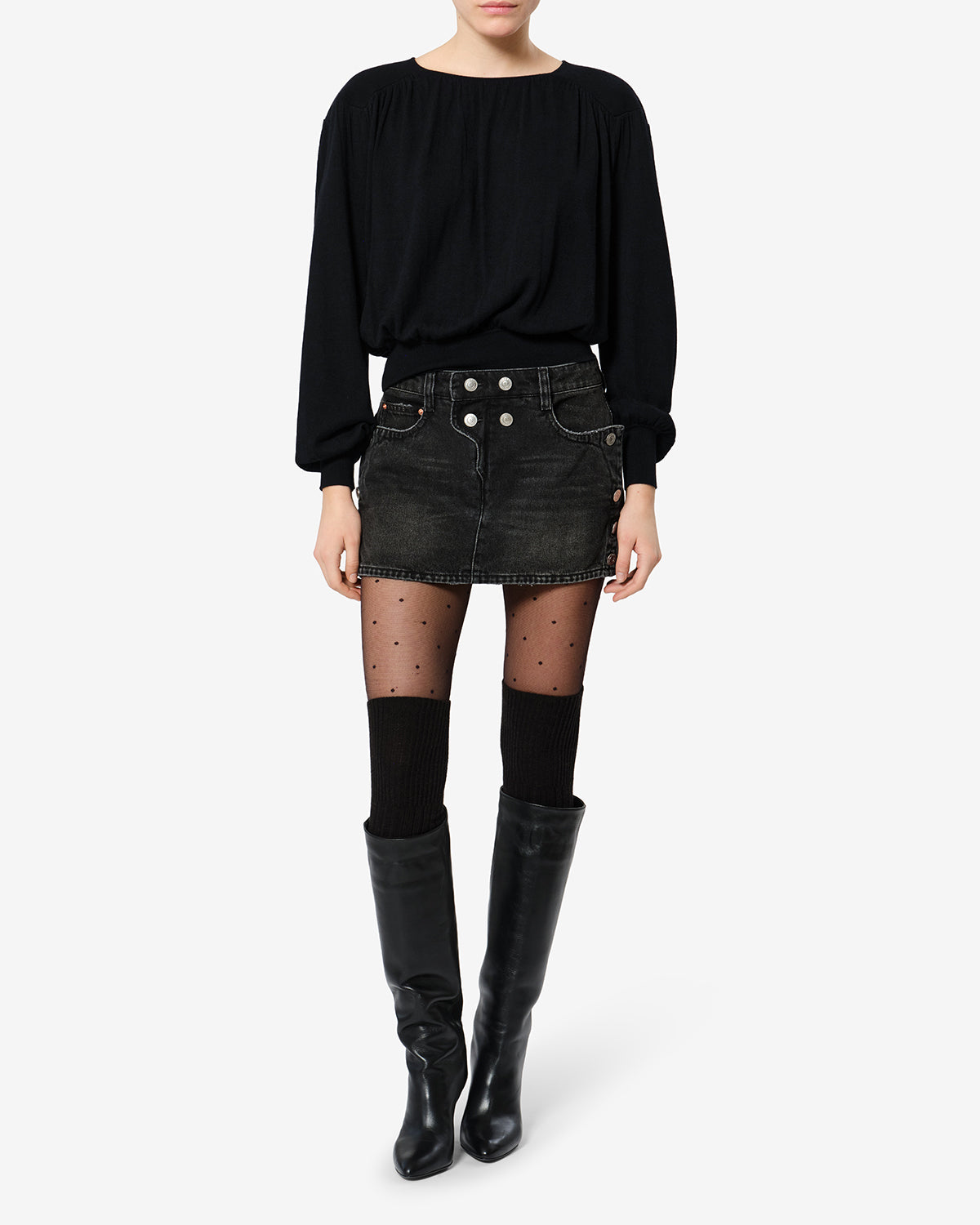 Isabel Marant Enza pull noir viscose laine ample
