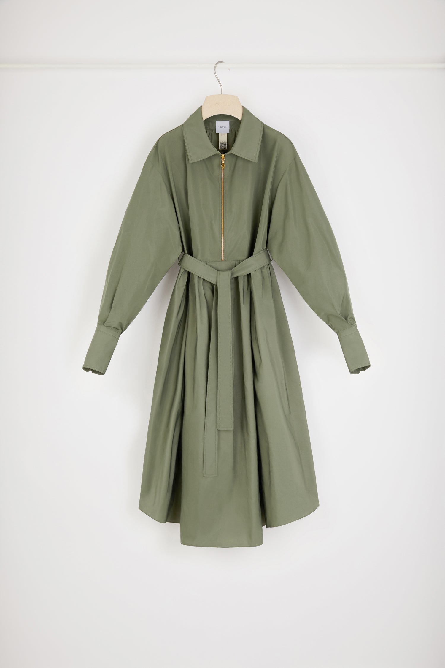 Patou DR095 robe maxi satin recyclé vert Loden