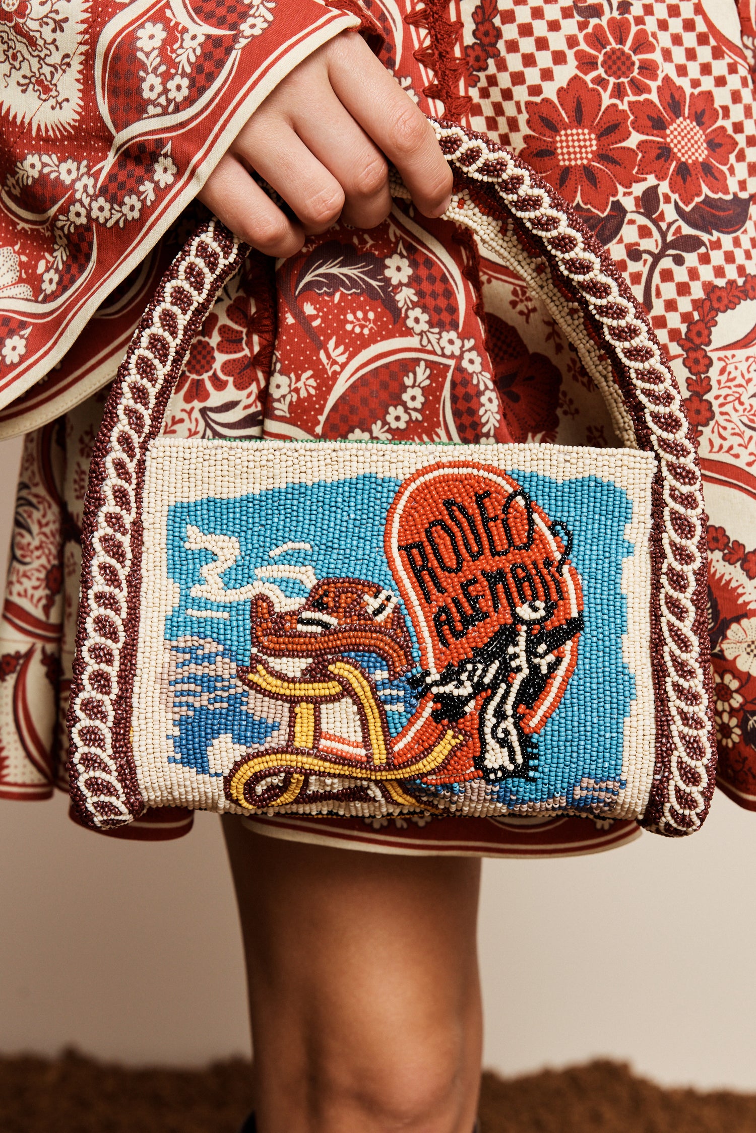 Alemäis Ace Beaded Barrel Bag sac perlé western
