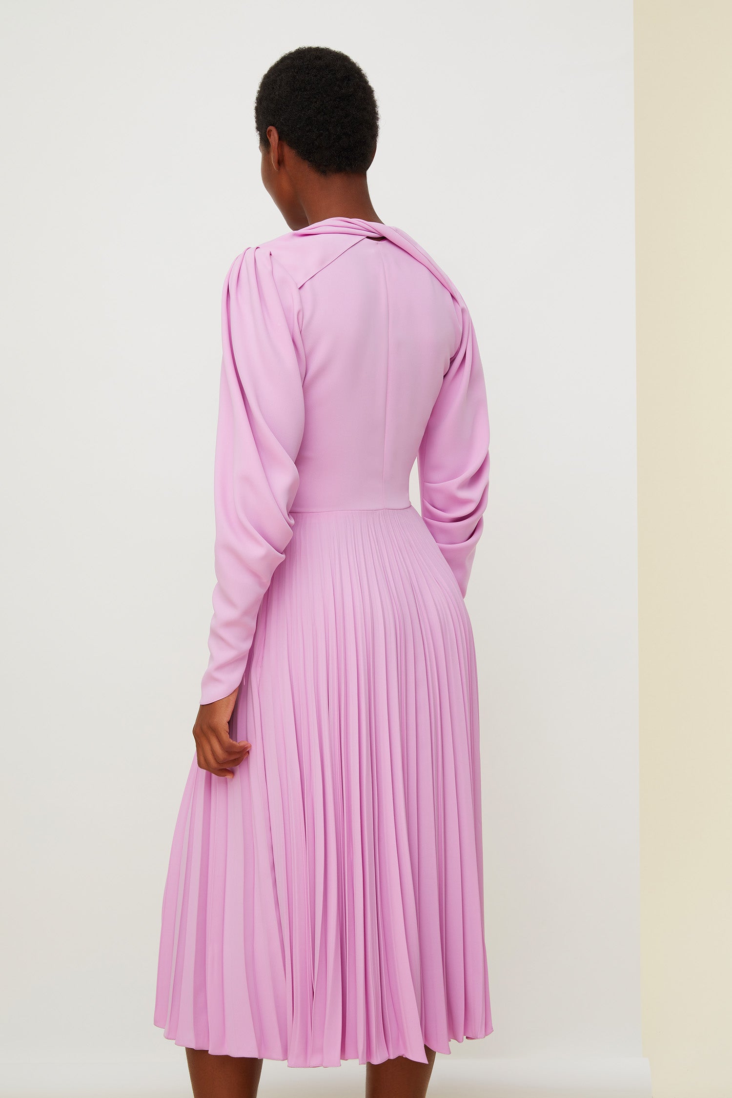 Patou H20DR010 robe midi plissée lilas