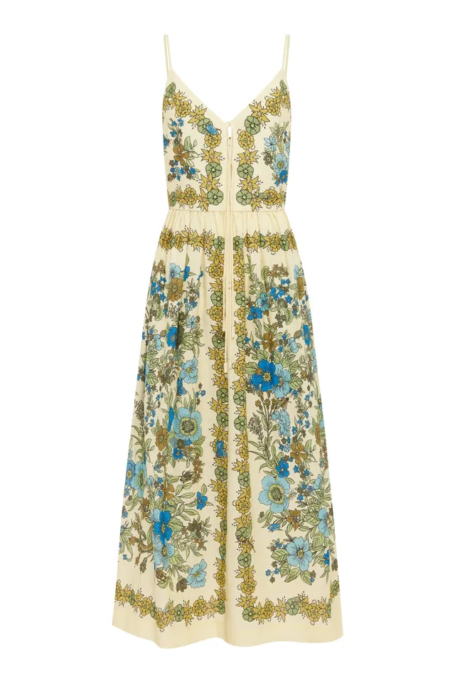 Alemäis Sophia Midi Dress robe midi lin col V