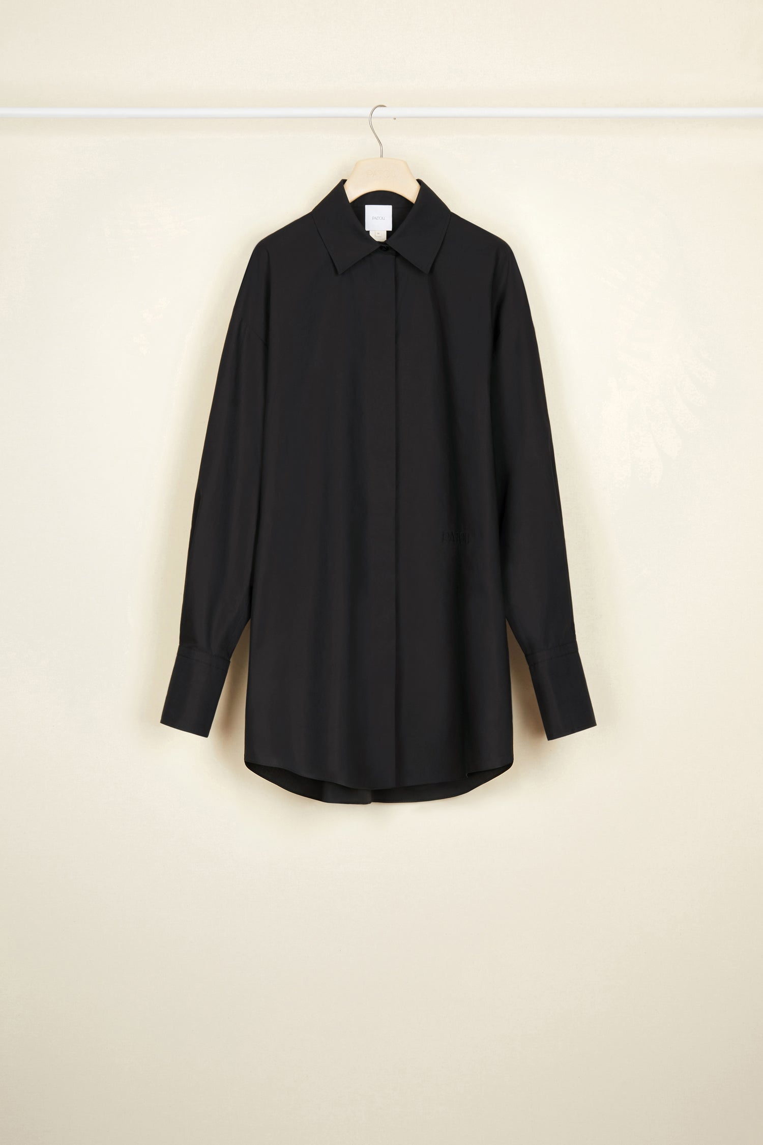Patou DR086 robe chemise mini noire coton bio
