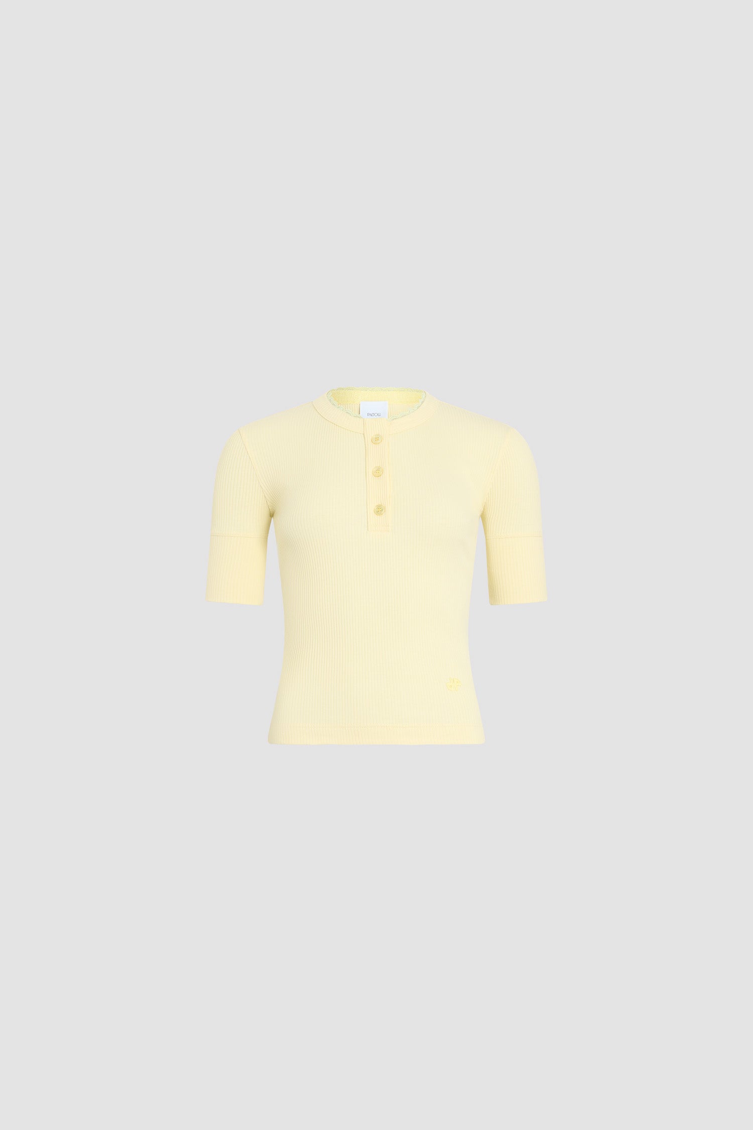 Patou JE250 t-shirt coton jaune XS-XL boutonné