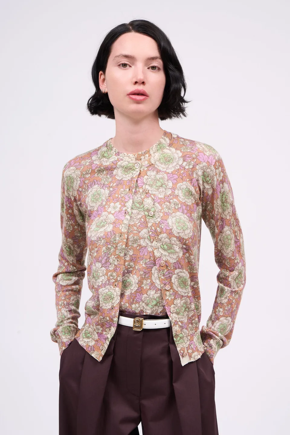 Paul & Joe Mailles Myosotis cardigan cachemire camel