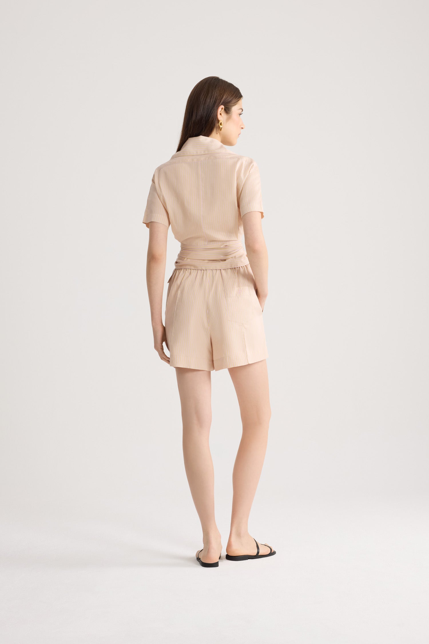 Patou BL05802515971 chemise rayée nouée plage soie