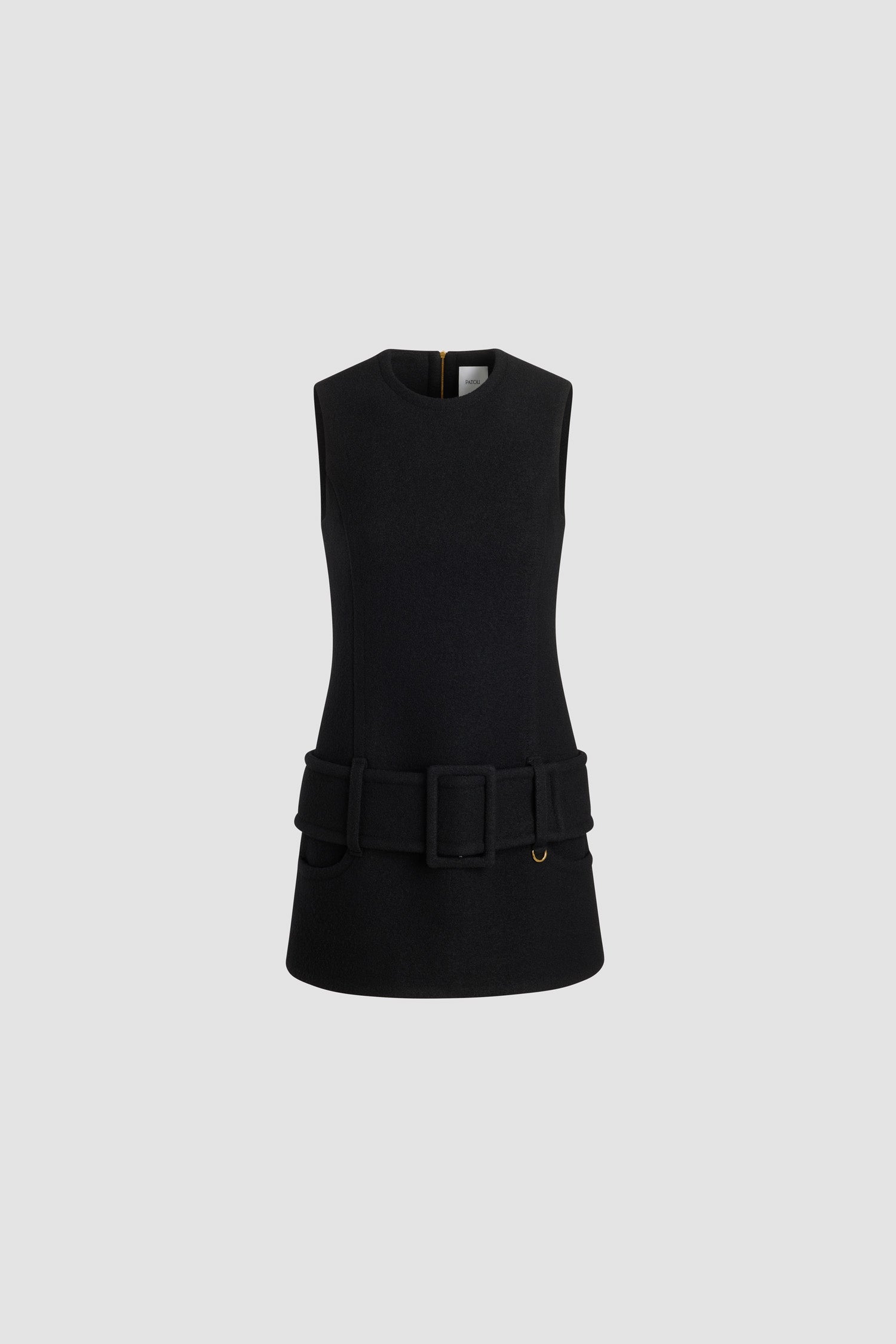 Patou H25DR2060232999B mini robe laine bouillie noire