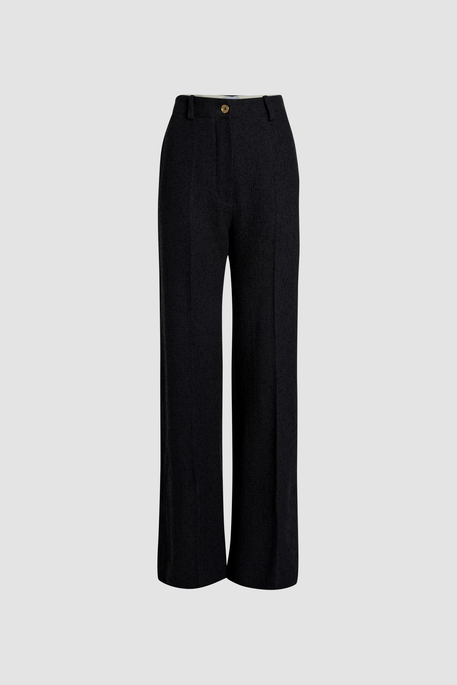 Patou TR002 pantalon noir tweed laine coton bio long