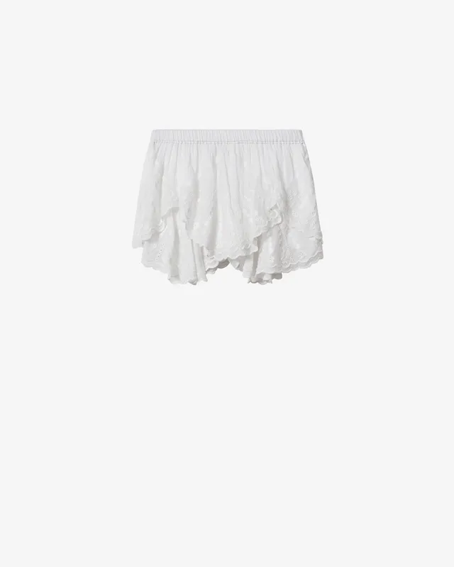 Isabel Marant Layale short blanc broderie anglaise