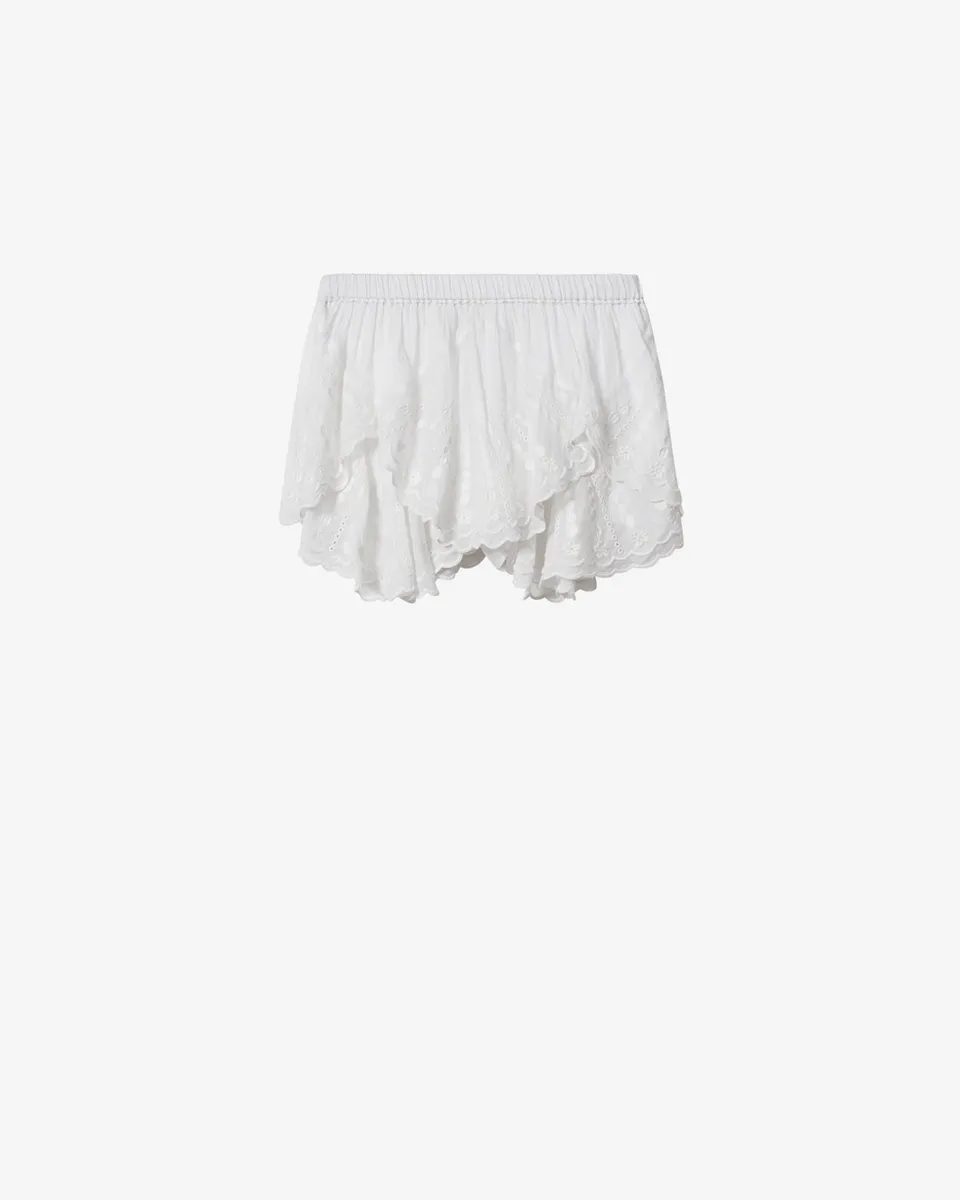 Isabel Marant Layale short blanc broderie anglaise