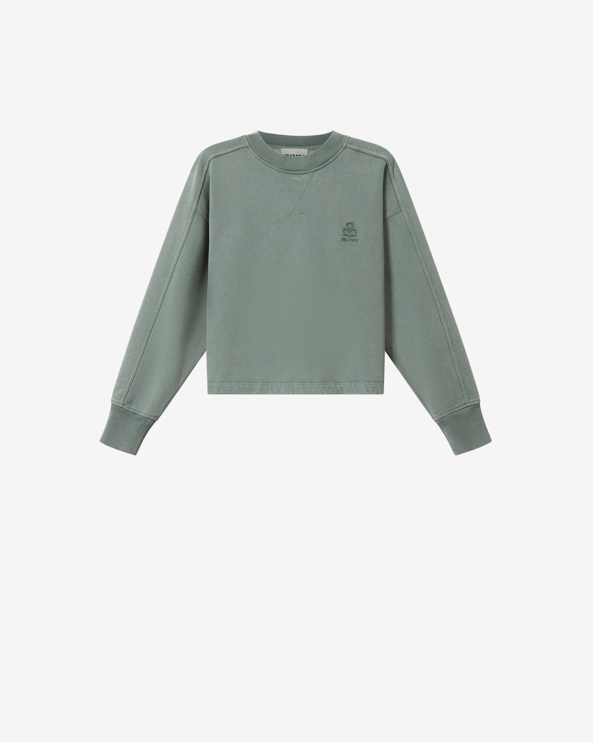 Isabel Marant Sunny sweat sauge molleton coton brodé
