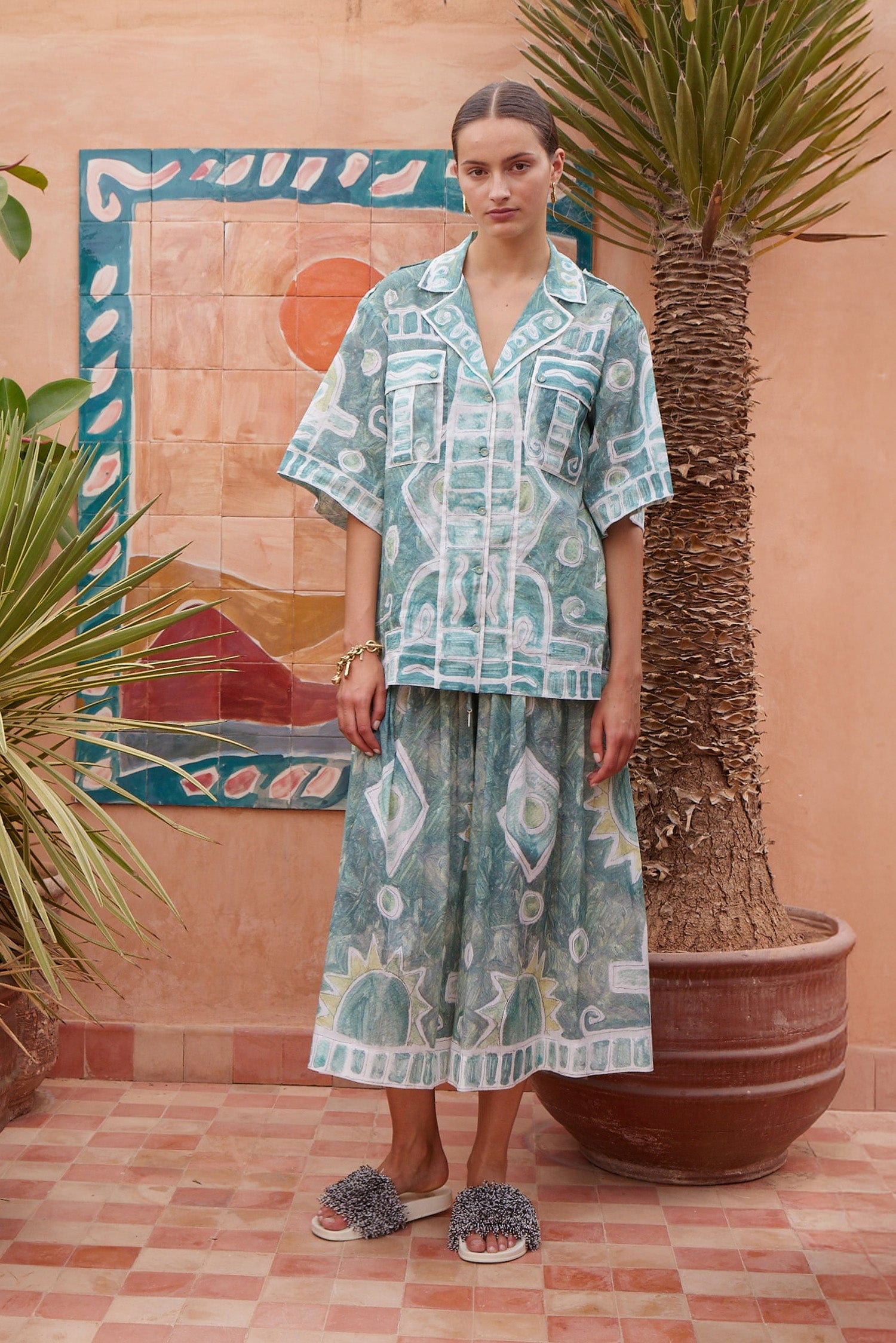Alemäis Samira chemise relaxed imprimé Marrakech ramie