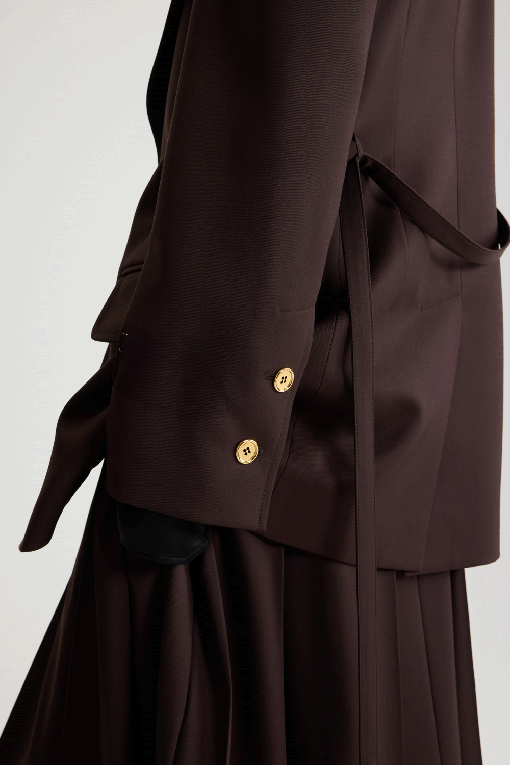 Patou JA0610103812L veste longue Smoked Ebony laine