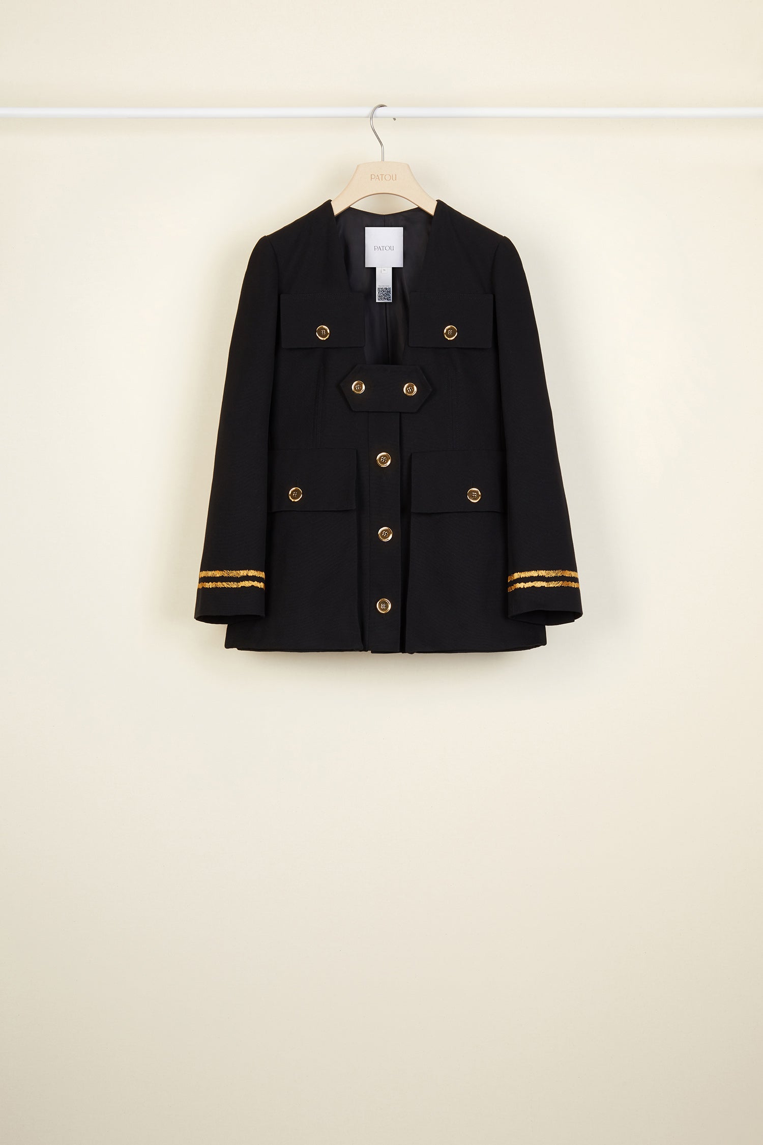 Patou JA0060027999B veste safari coton noir 34-42