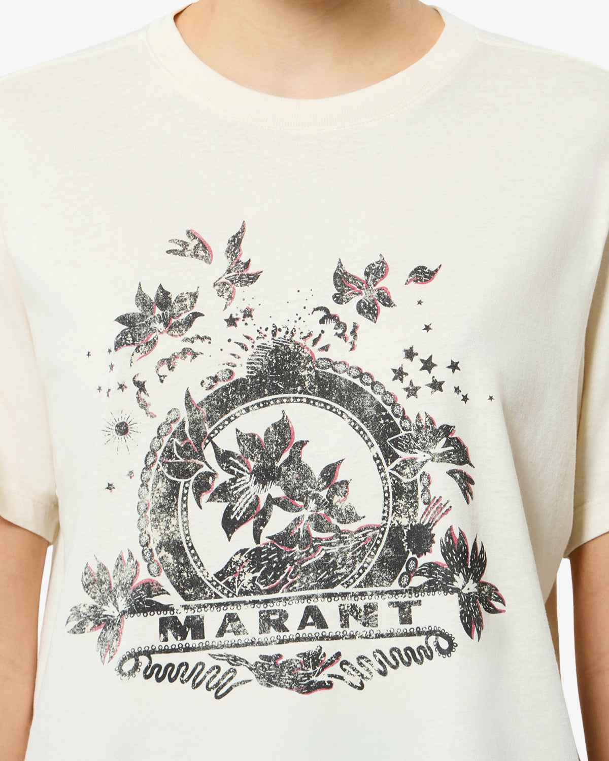 Isabel Marant Zewel t-shirt écru coton imprimé