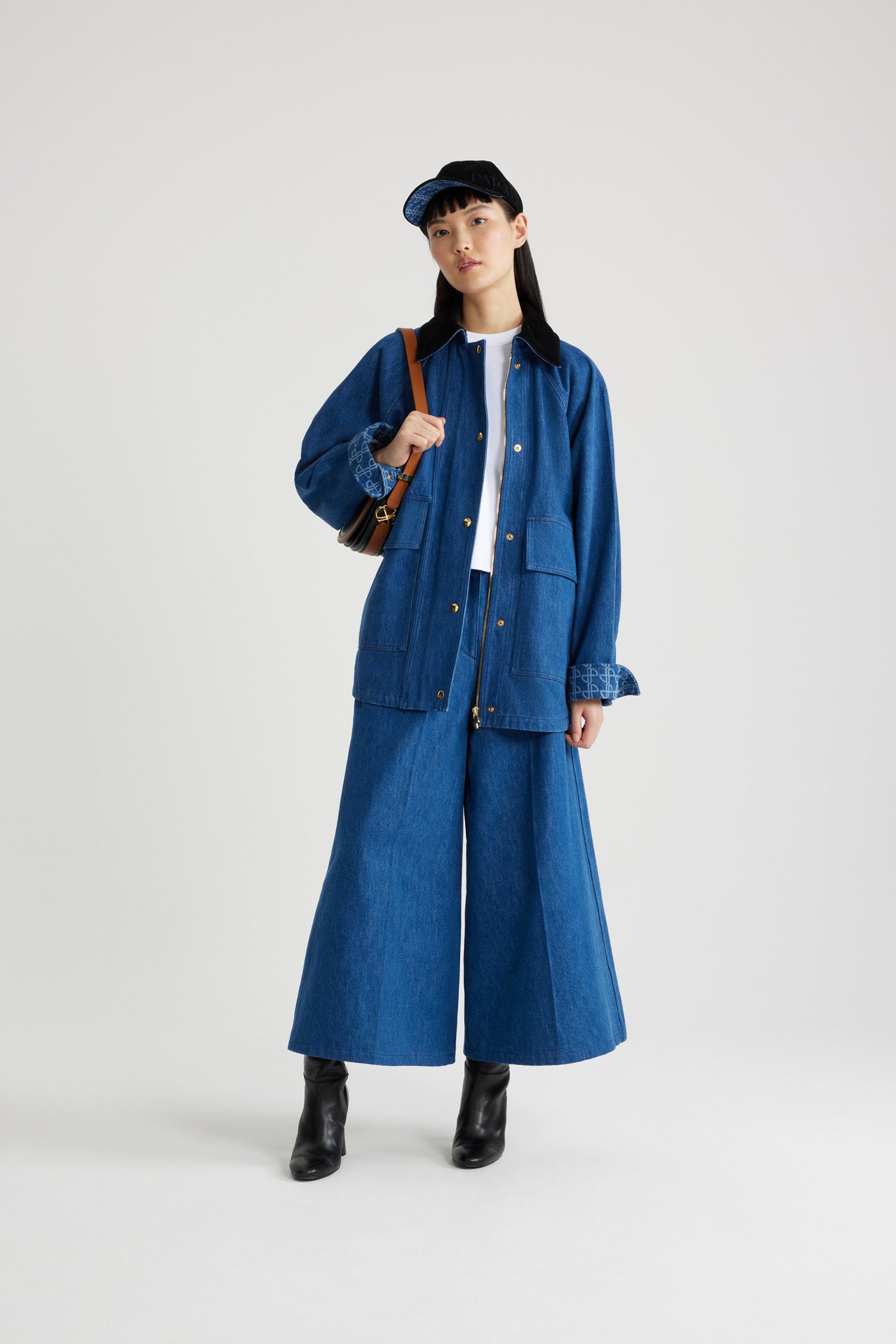 Patou OU029 Parka Stonewash Denim Bio Relaxed