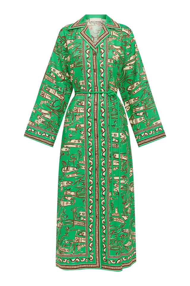 Alemäis Fish Sticks robe chemise midi lin poches