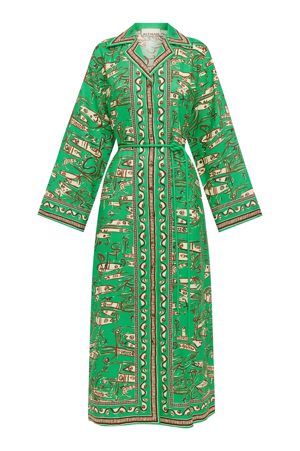 Alemäis Fish Sticks robe chemise midi lin poches