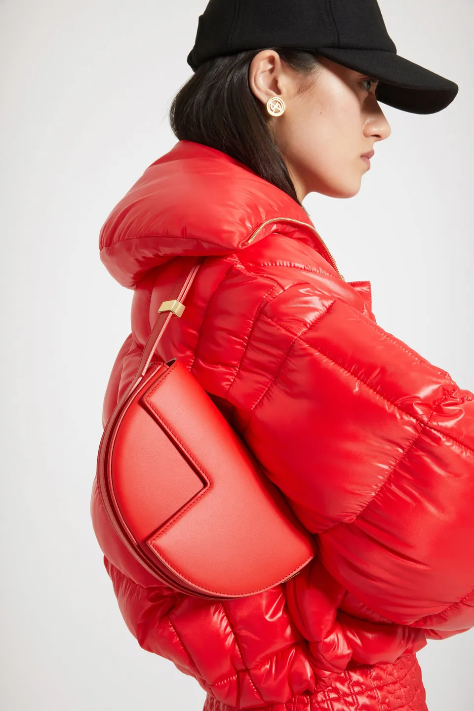Patou Le Petit Patou sac cuir rouge racing 20 cm