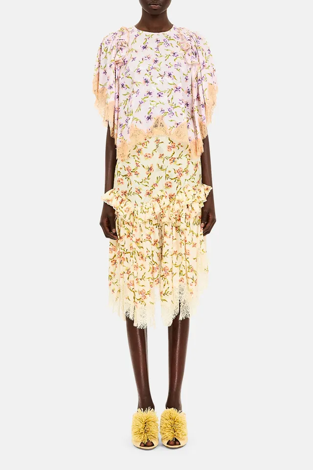 Ulla Johnson Isolina SP270320 jupe midi Opal dentelle