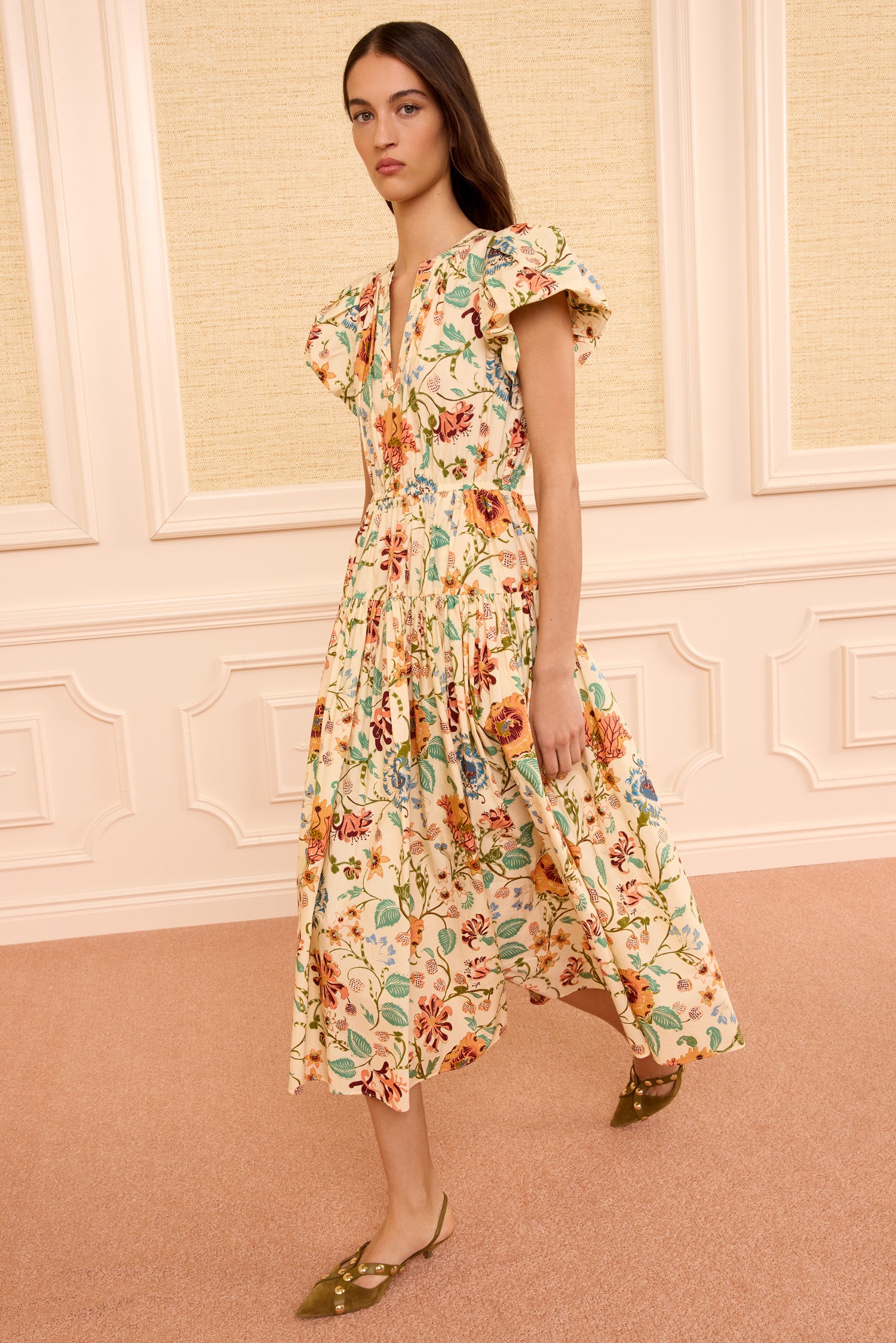 Ulla Johnson Marin robe midi coton Abalone imprimé