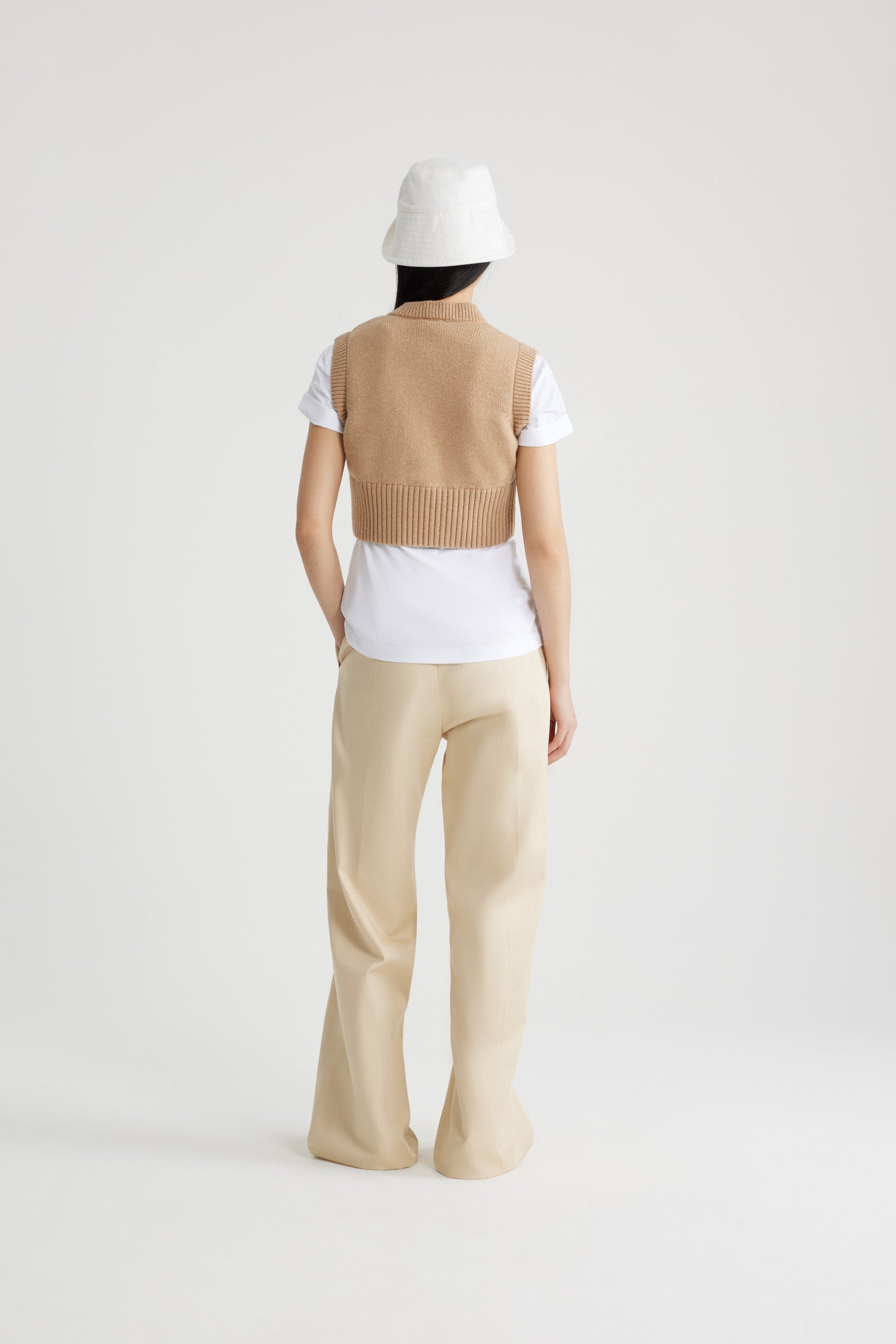 Patou Jackets H24KN2048064109B gilet laine cachemire beige