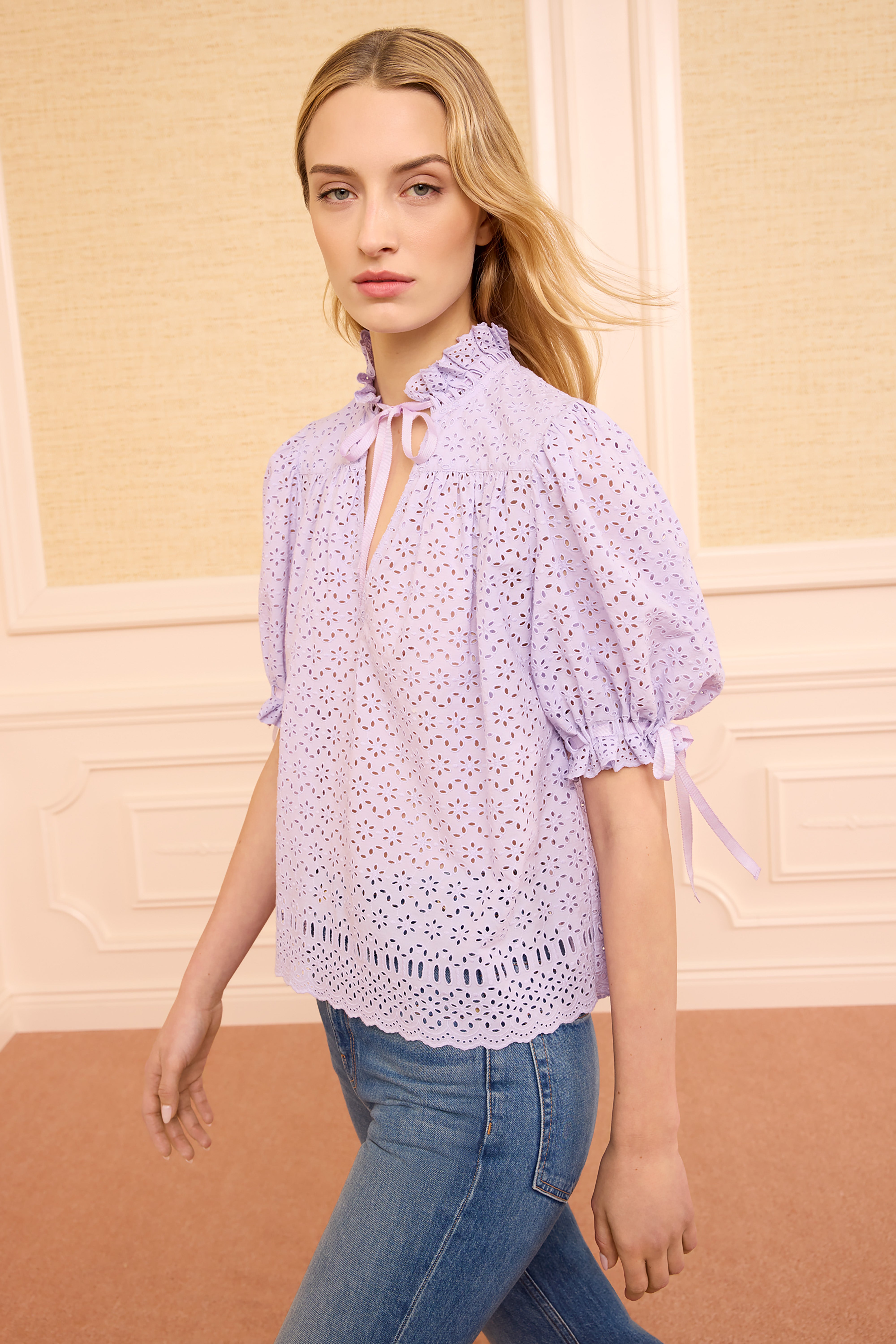 Ulla Johnson Alouette top coton violet Wisteria