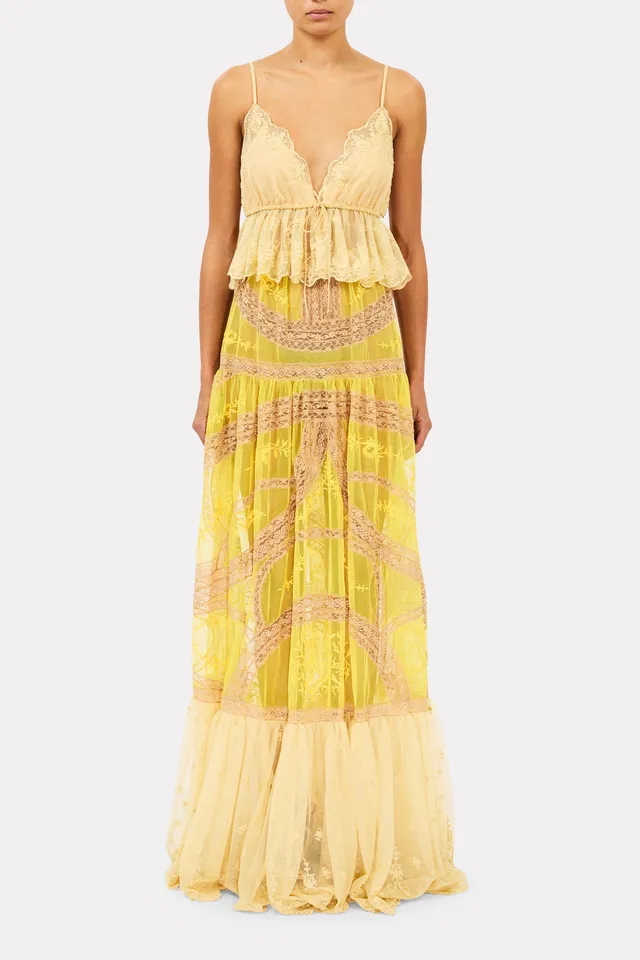 Ulla Johnson Elora caraco Golden Blush dentelle