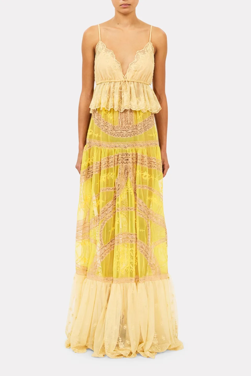 Ulla Johnson Elora caraco Golden Blush dentelle