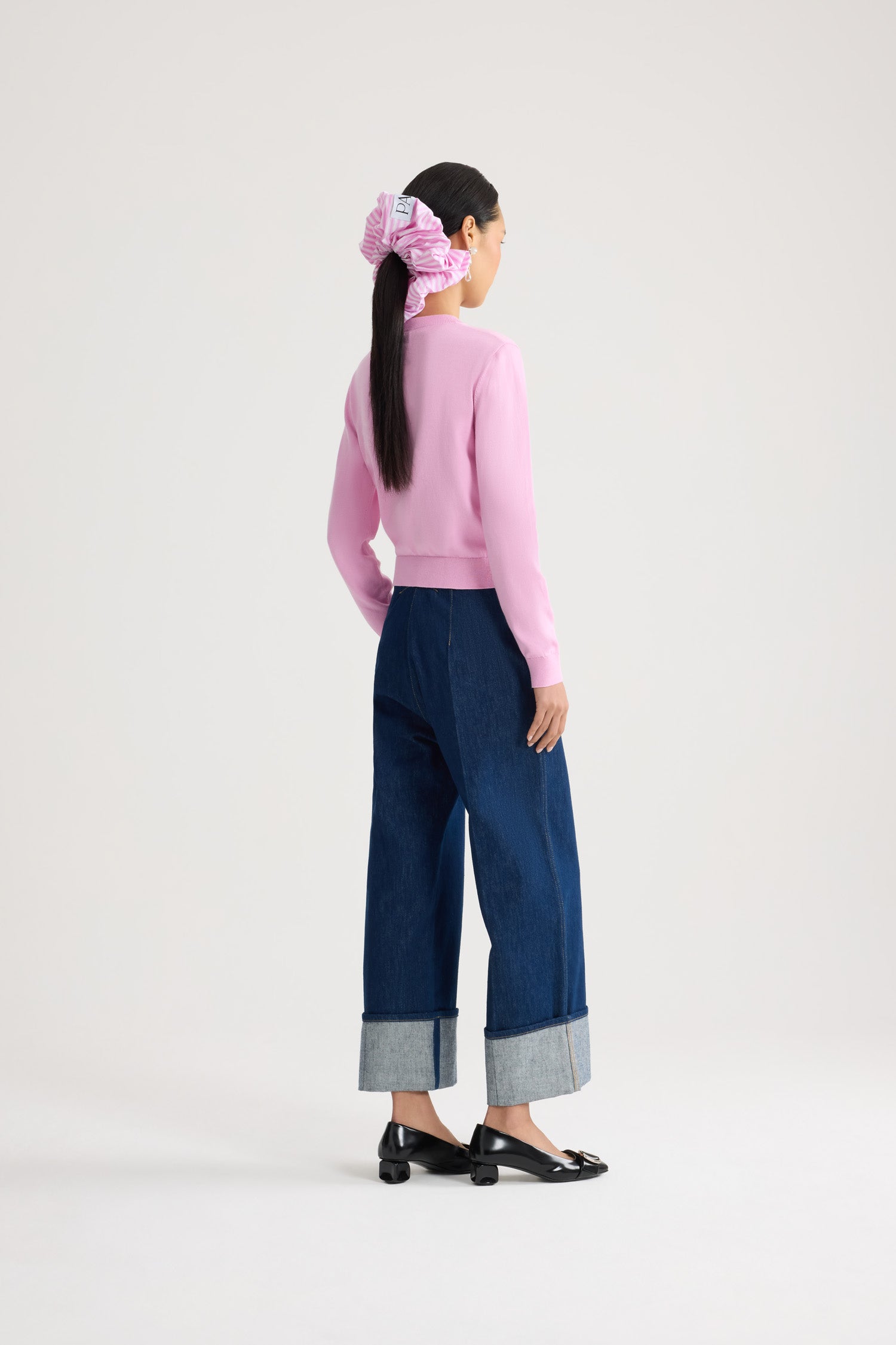 Patou KN343 cardigan court coton rose bougainvillier