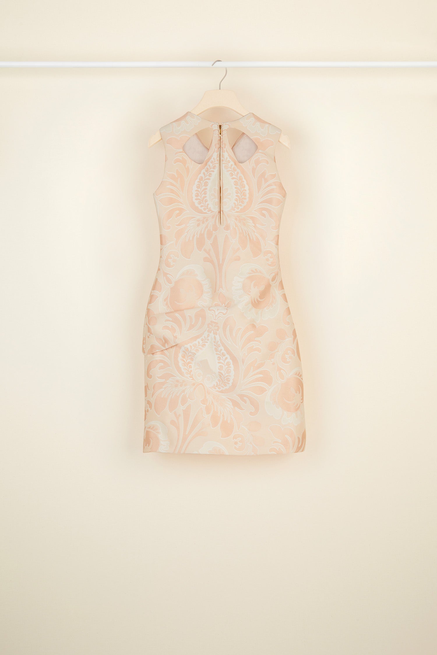 Patou DR018 Robe brocart fleurie Peach Blossom mini
