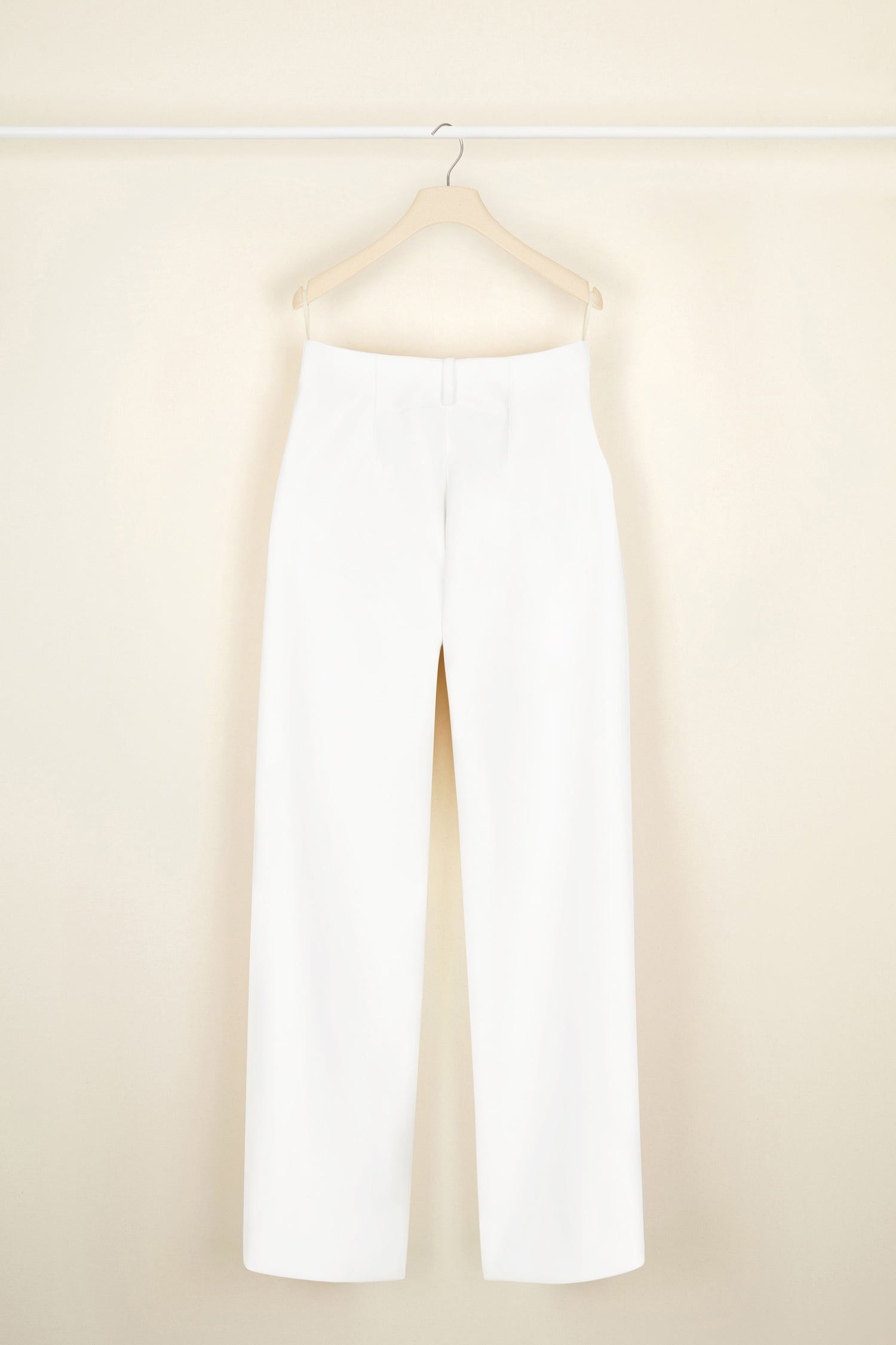 Patou TR002 pantalon cuir vegan ivoire droit