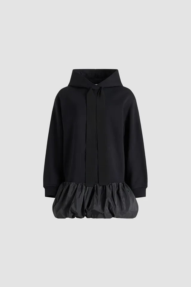 Patou JE197 robe hoodie noire coton bio volant