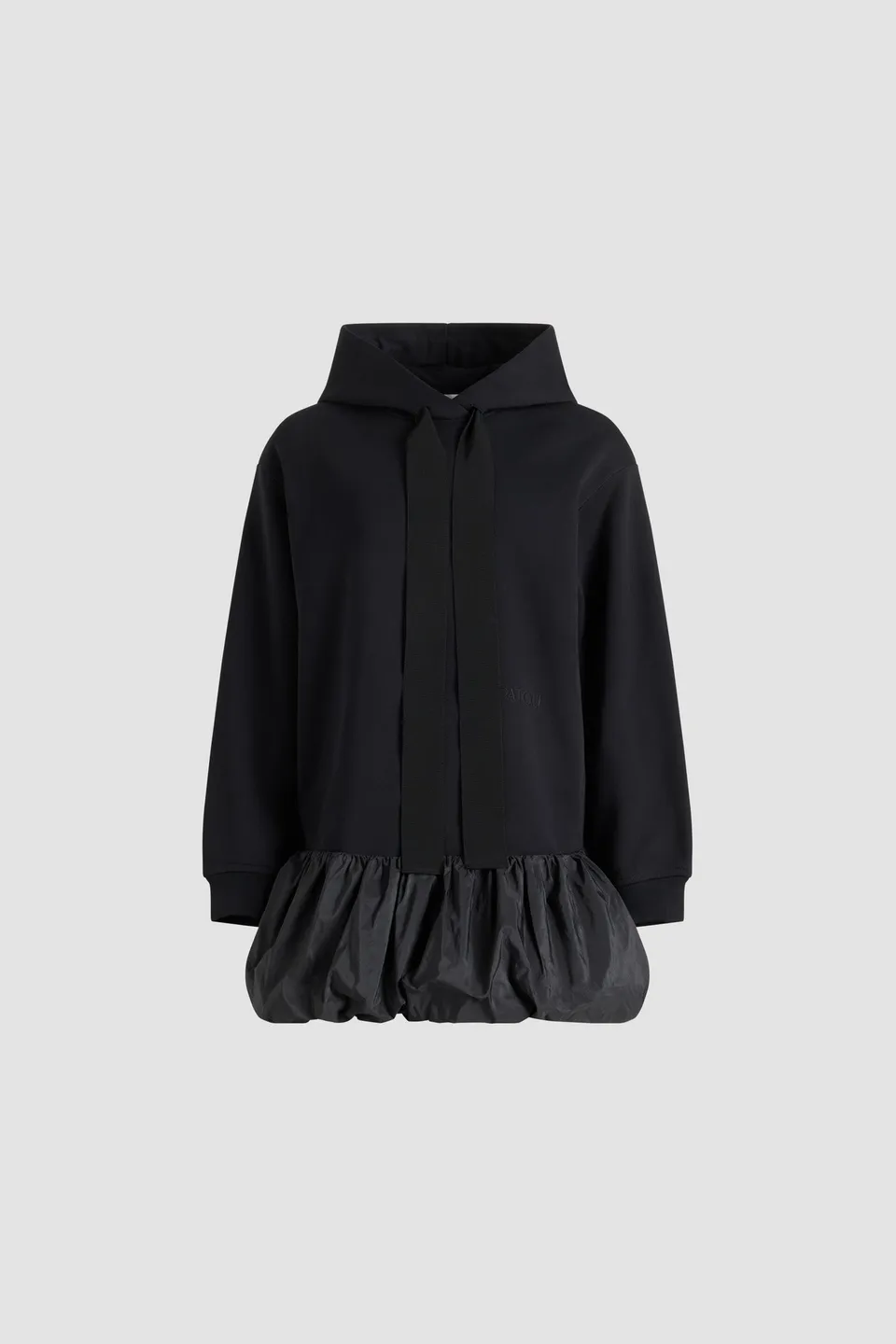Patou JE197 robe hoodie noire coton bio volant
