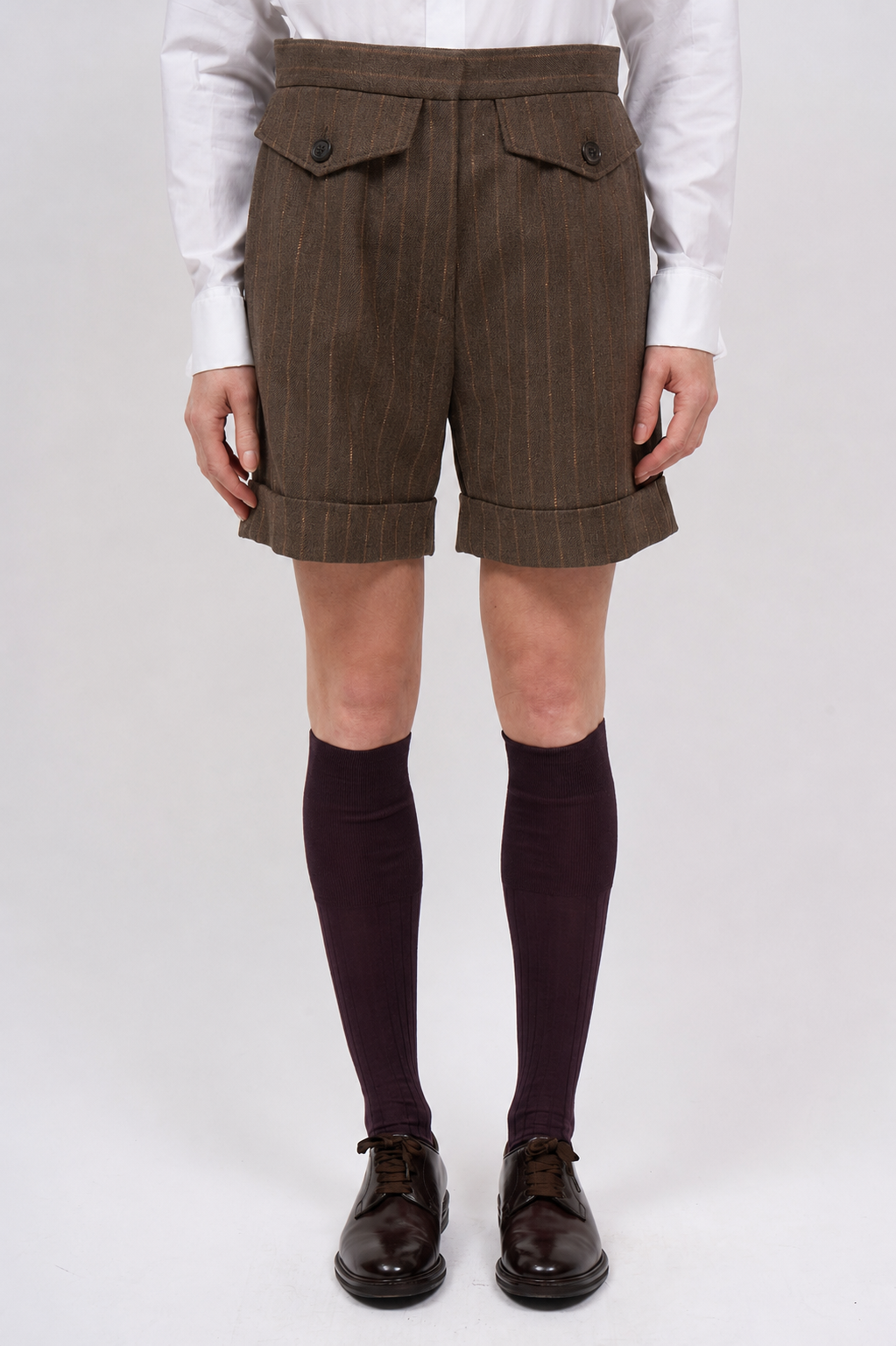 Paul & Joe Anya short rayé twill laine