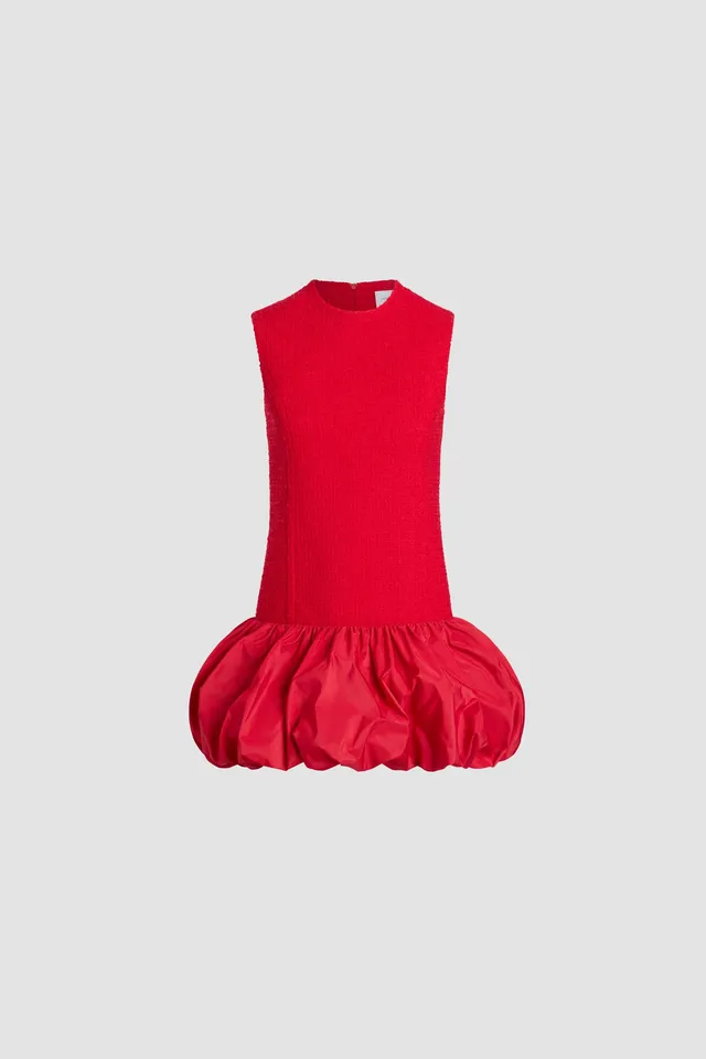 Patou H25DR2050223312R robe rouge tweed laine Scarlet