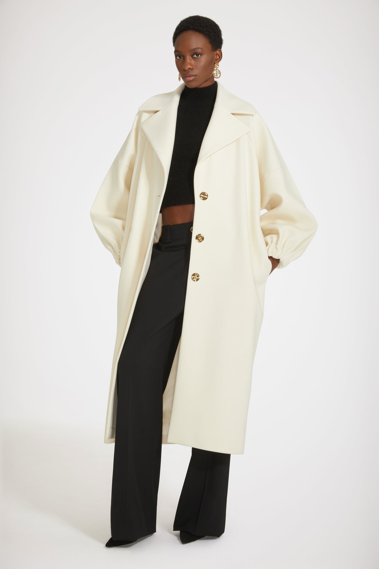 Patou Coats CO018 manteau laine blanc Avalanche