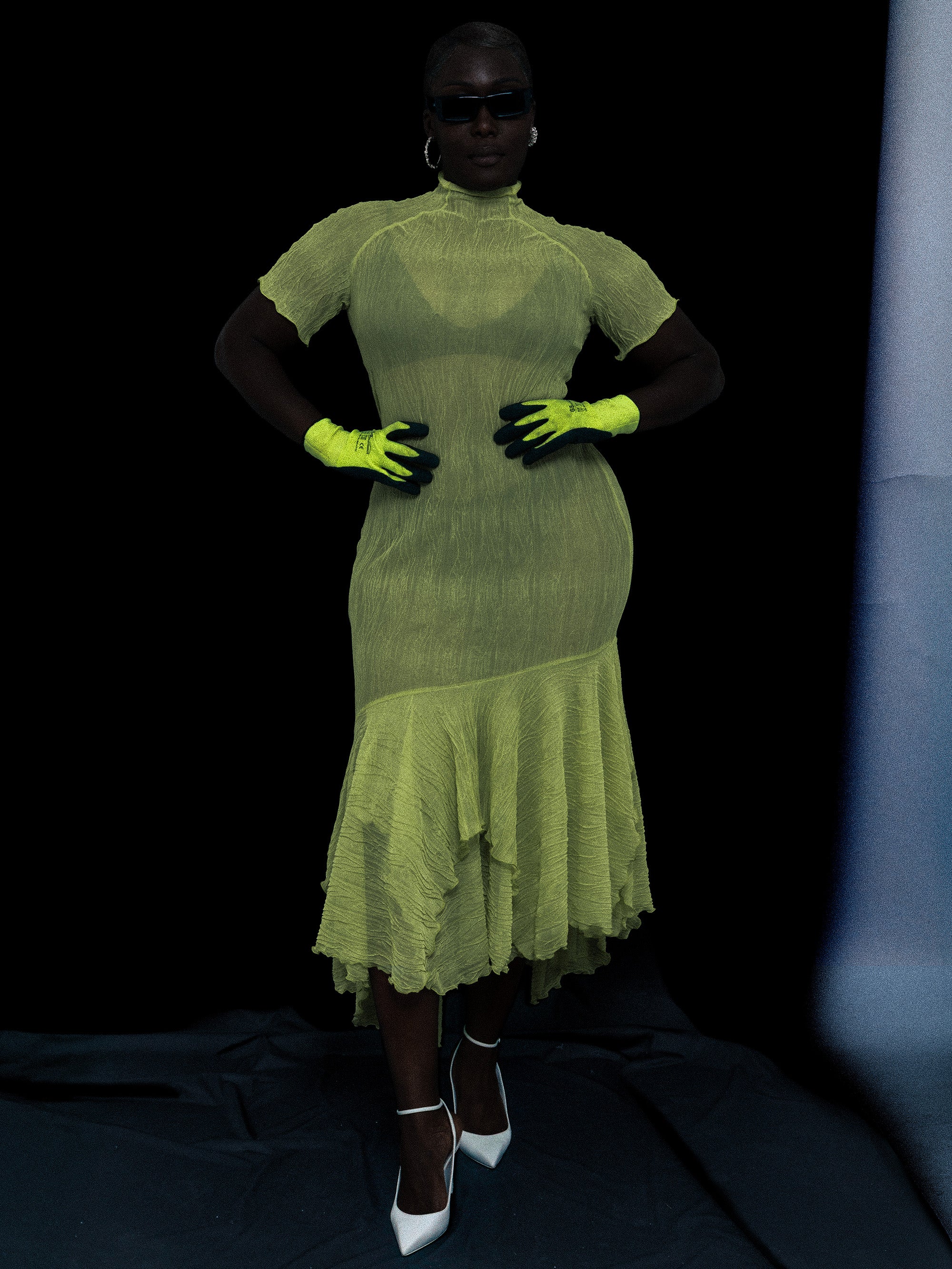 Ester Manas Pistachio Crumpled Easy Dress robe vert