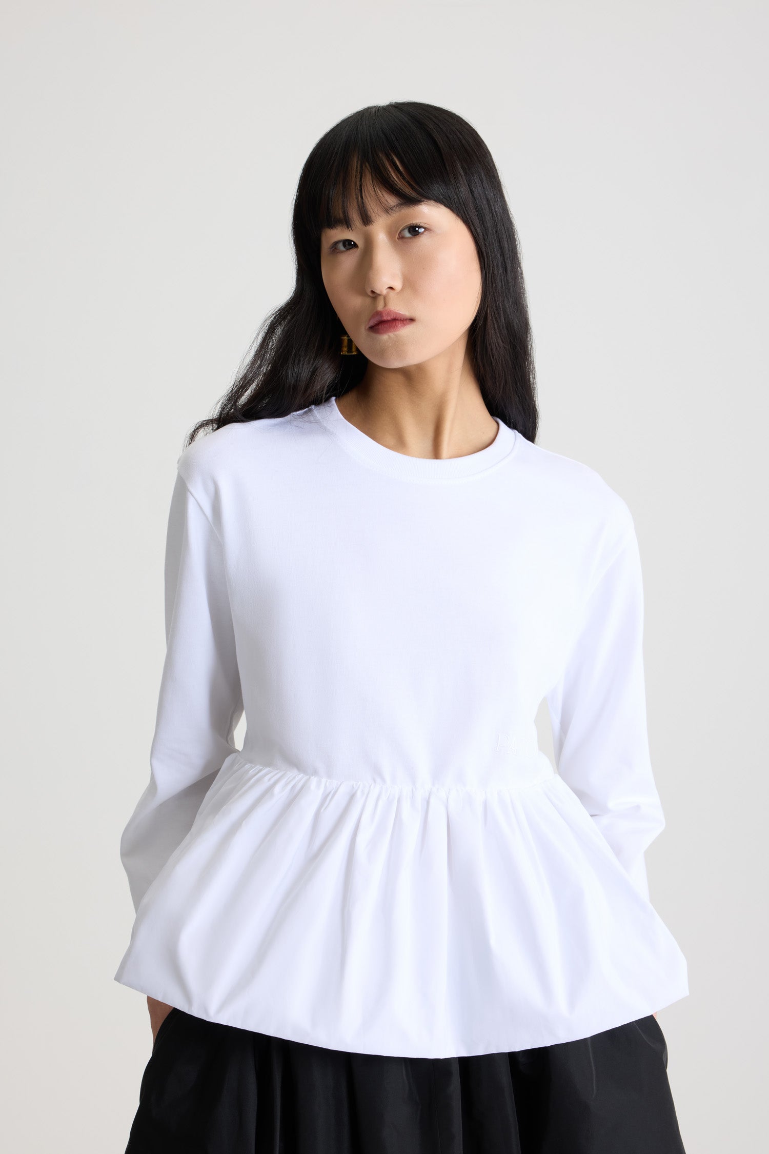 Patou JE191 t-shirt coton bio blanc volant