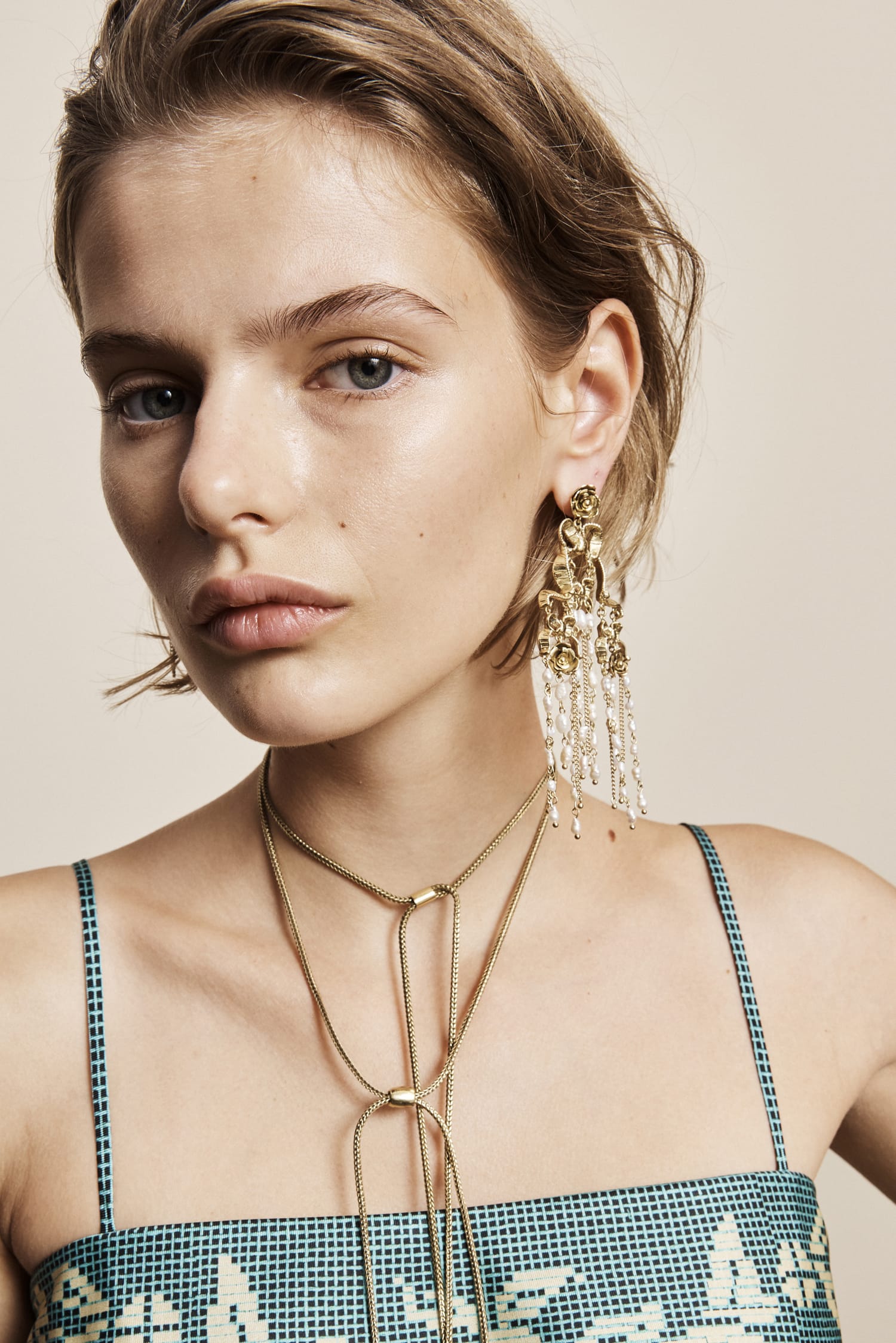 Alemäis Django Bow Pearl boucles dorées perles