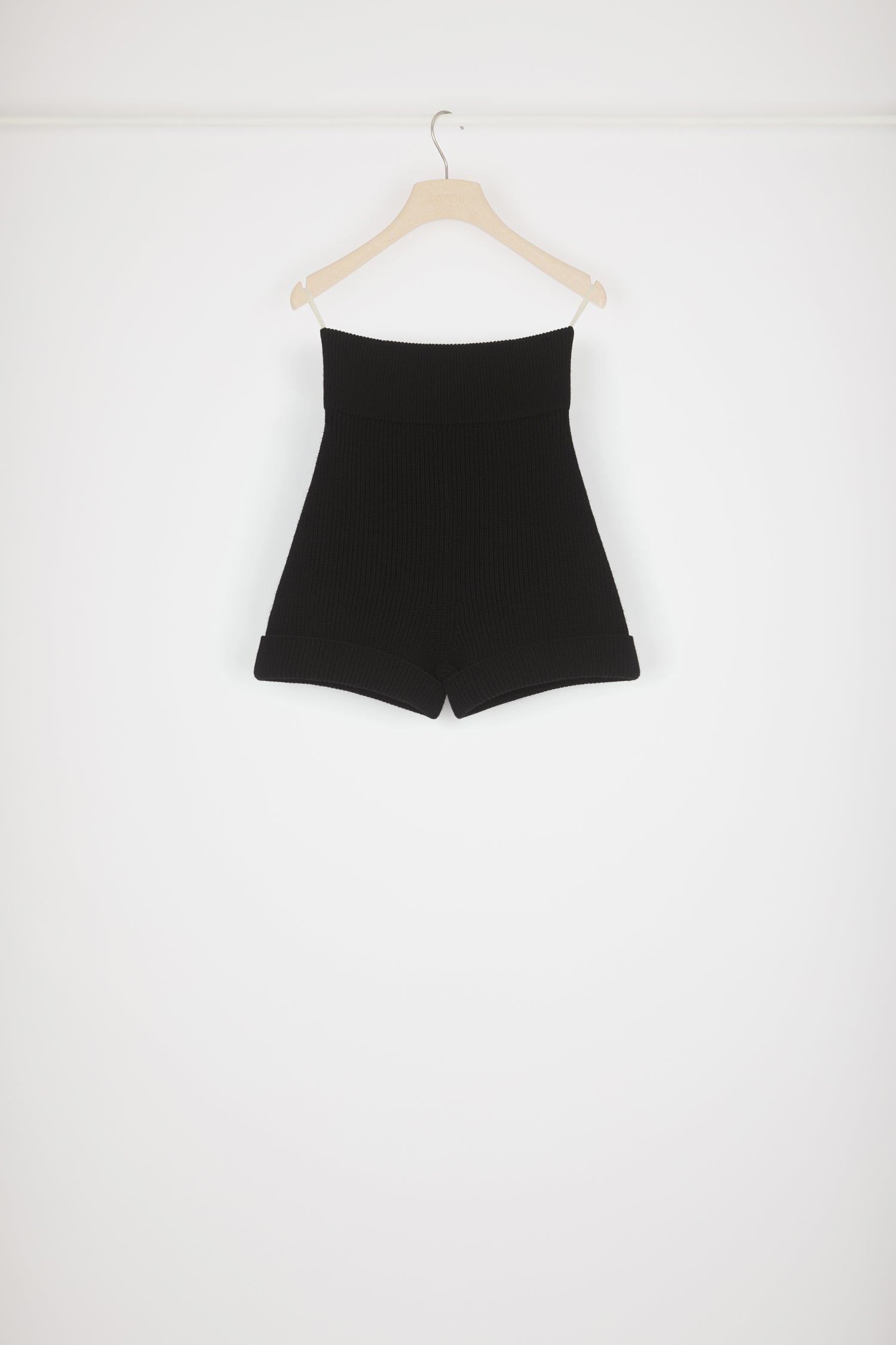 Patou KN093 short Black maille mérinos taille haute